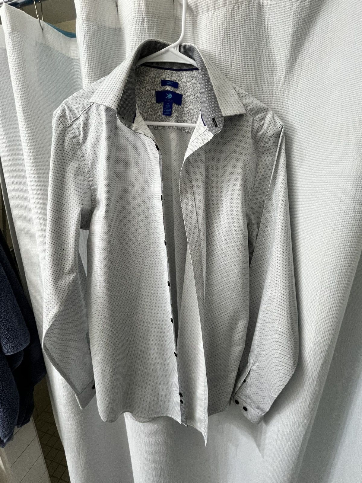 Egara Egara 16 36/37 Tall White patterned slim fit dress shirt Size US L / EU 52-54 / 3 - 1 Thumbnail