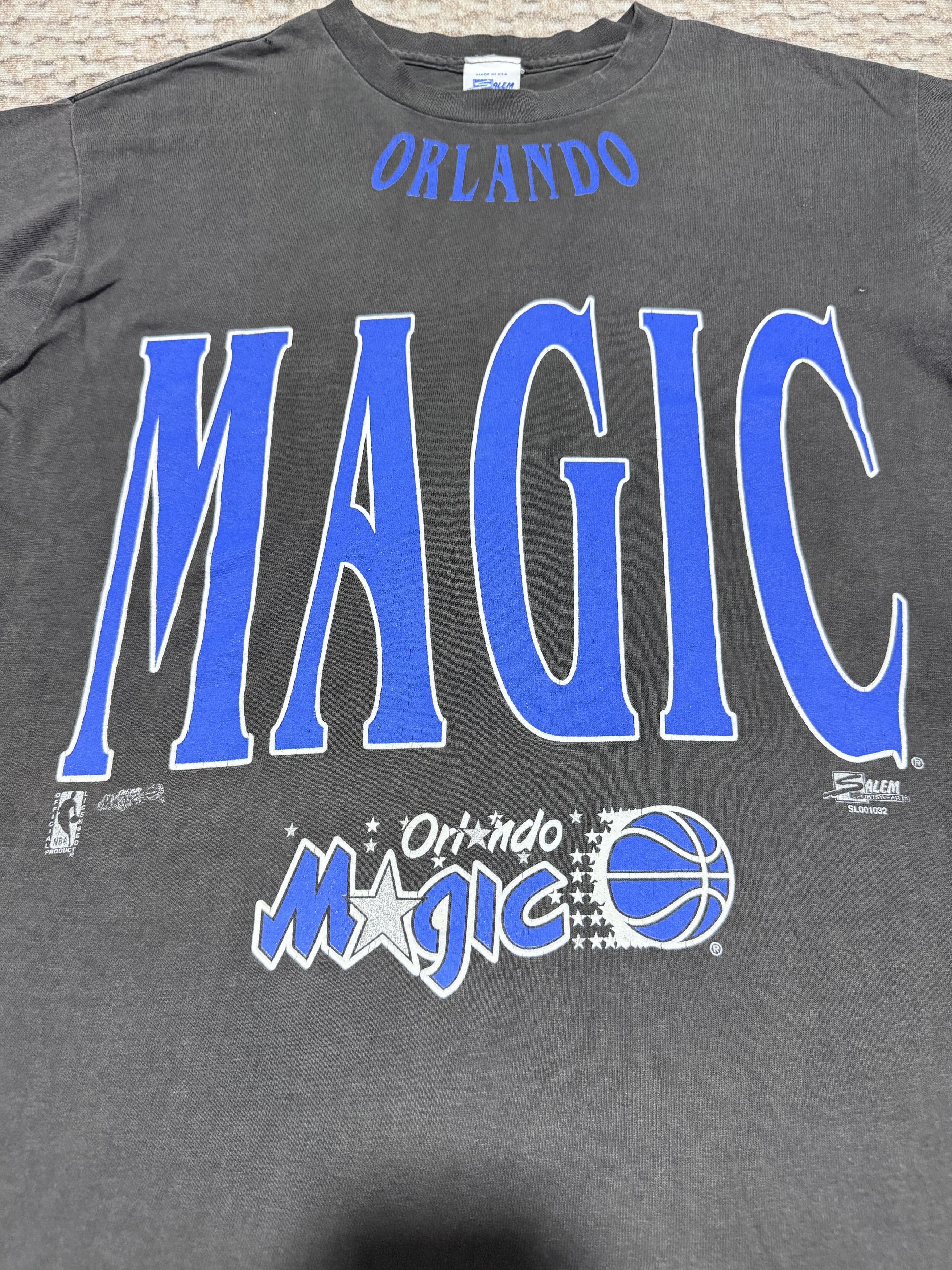 Salem Sportswear Vintage 90's Orlando Magic NBA Distressed Sun Faded T shirt Size US S / EU 44-46 / 1 - 3 Thumbnail