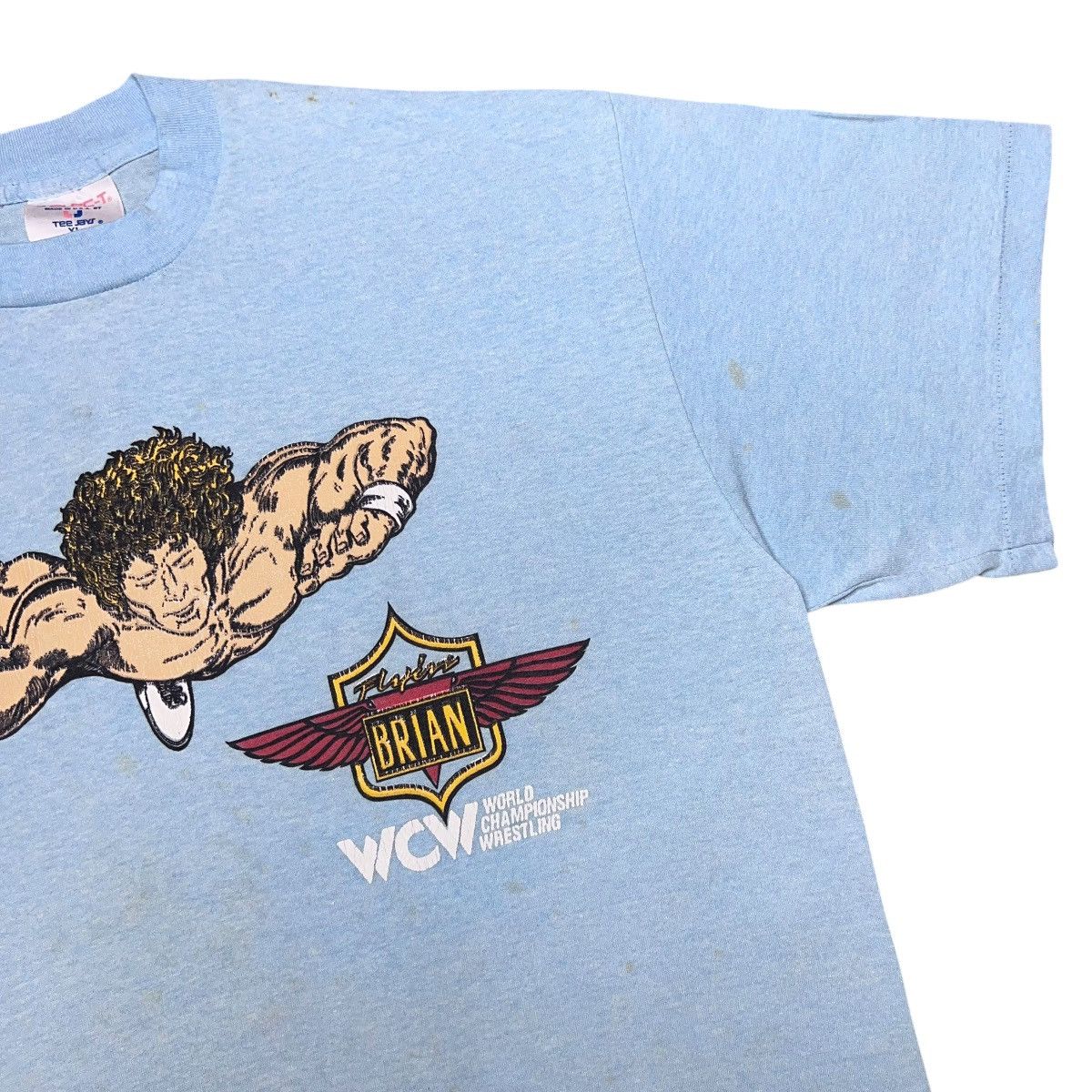 Vintage × WCW/nWo Vintage 1990s WCW Flying Brian Pillman Wrestling T-Shirt Size US XL / EU 56 / 4 - 5 Thumbnail
