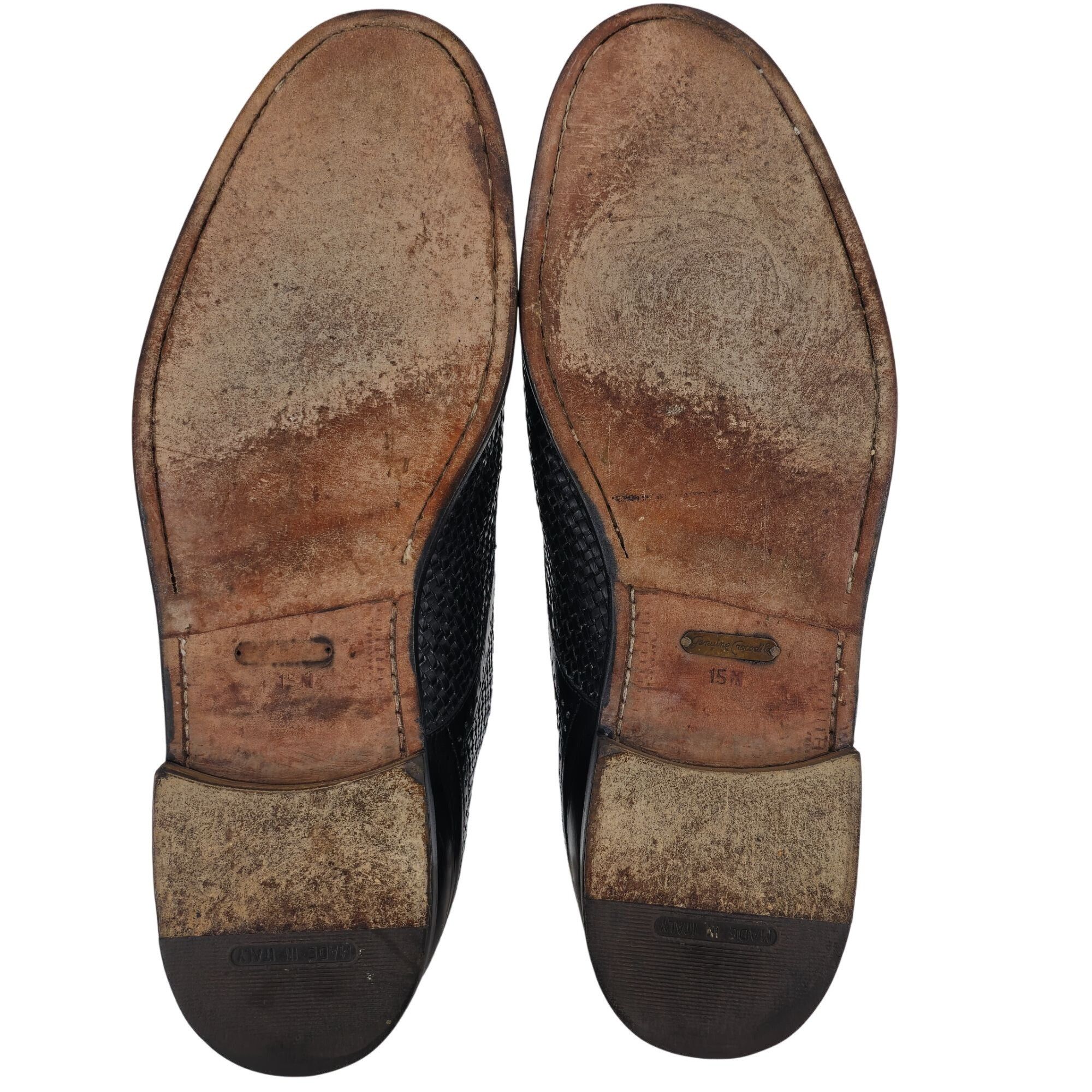 Mezlan Vintage Mezlan Mens 15M Black Exotic Crocodile Woven Leather Size US 15 / EU 48 - 3 Thumbnail
