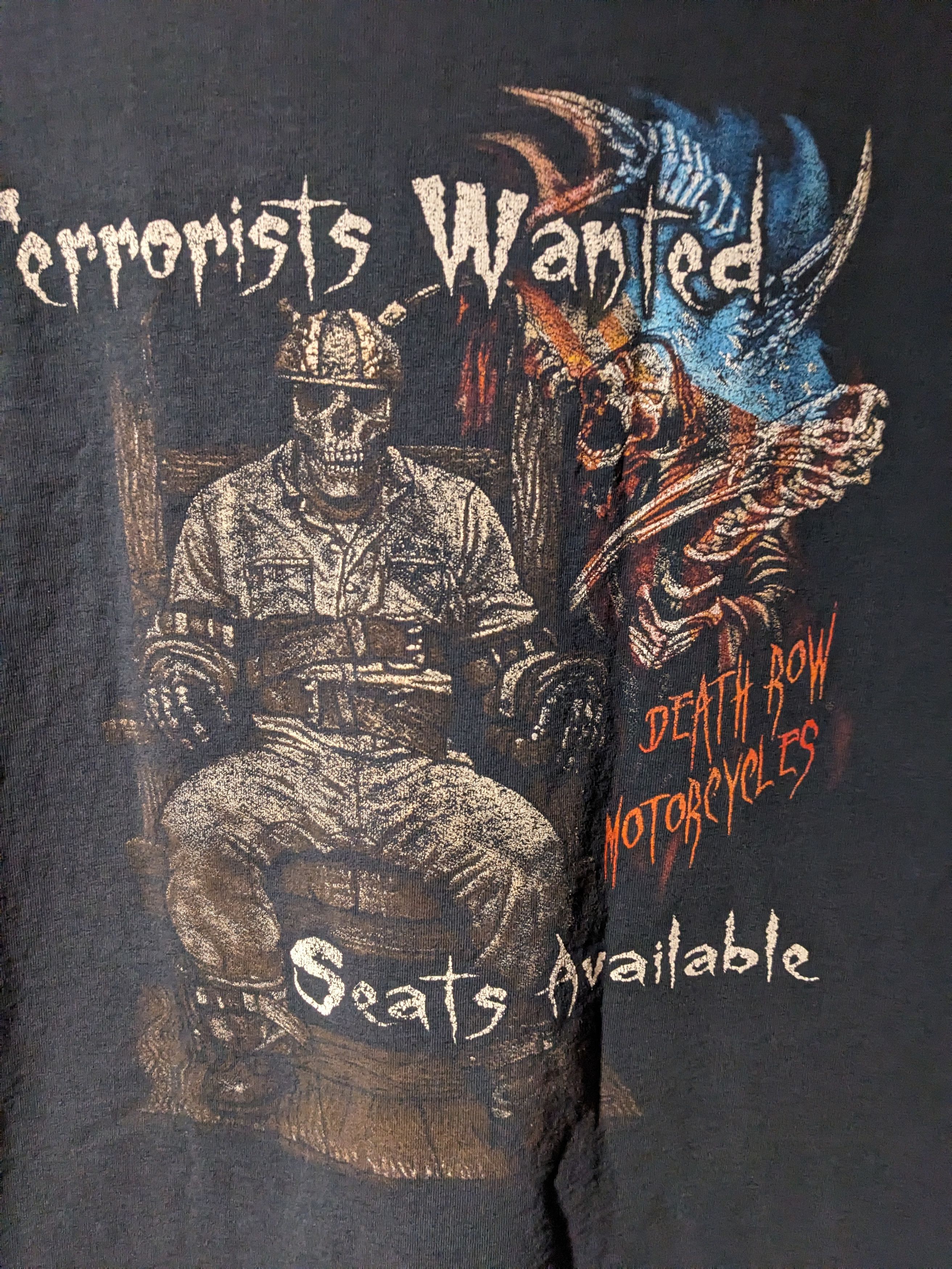 Vintage Vintage Y2K Death Row Motorcycle Terrorists Wanted T-Shirt Size US L / EU 52-54 / 3 - 2 Thumbnail