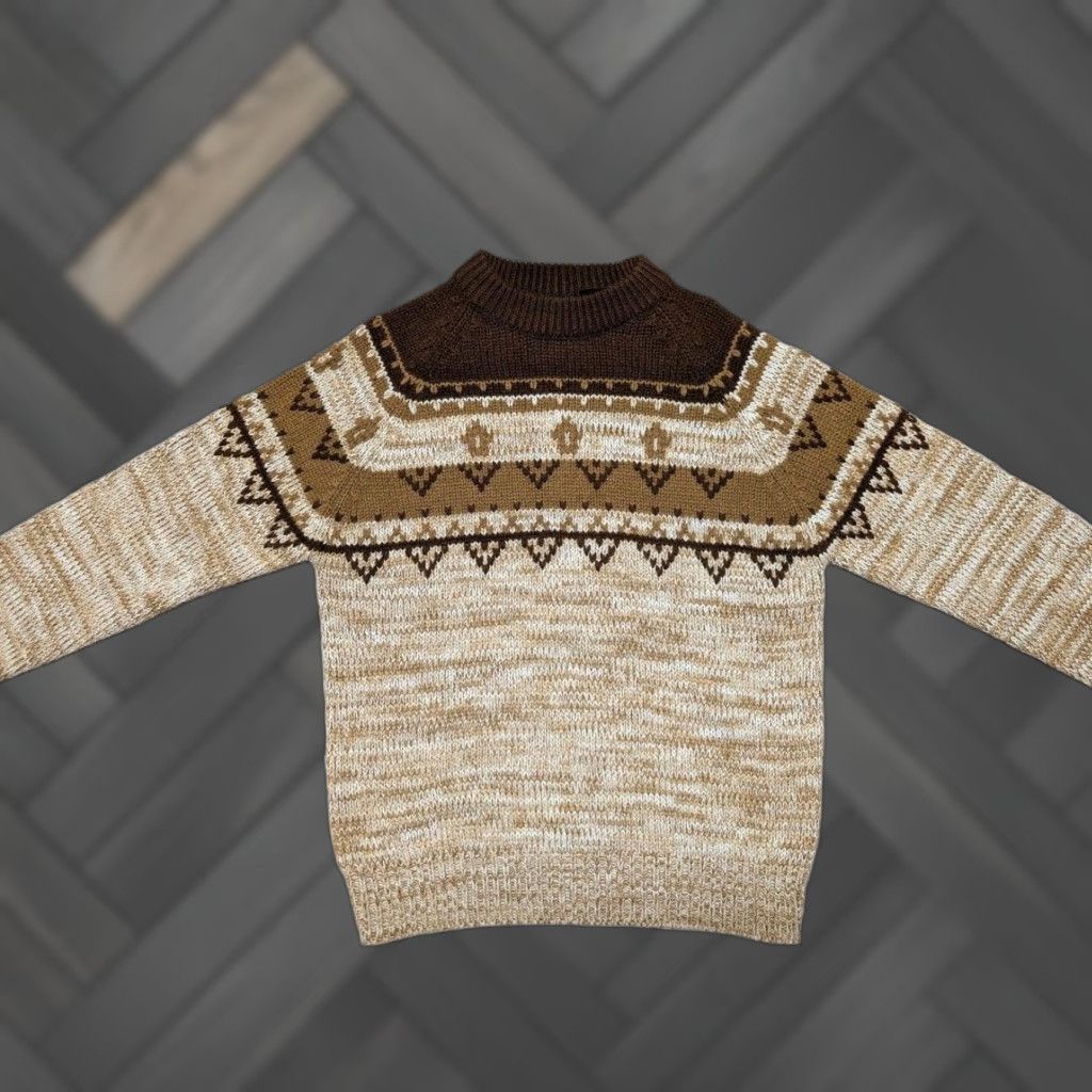 Vintage VINTAGE National Shirt Shops KNIT Sweater M Men Acrylic Crew Neck Brown 1970s Icelandic Ski Winter Holiday - Mens Size US M / EU 48-50 / 2 - 1 Thumbnail