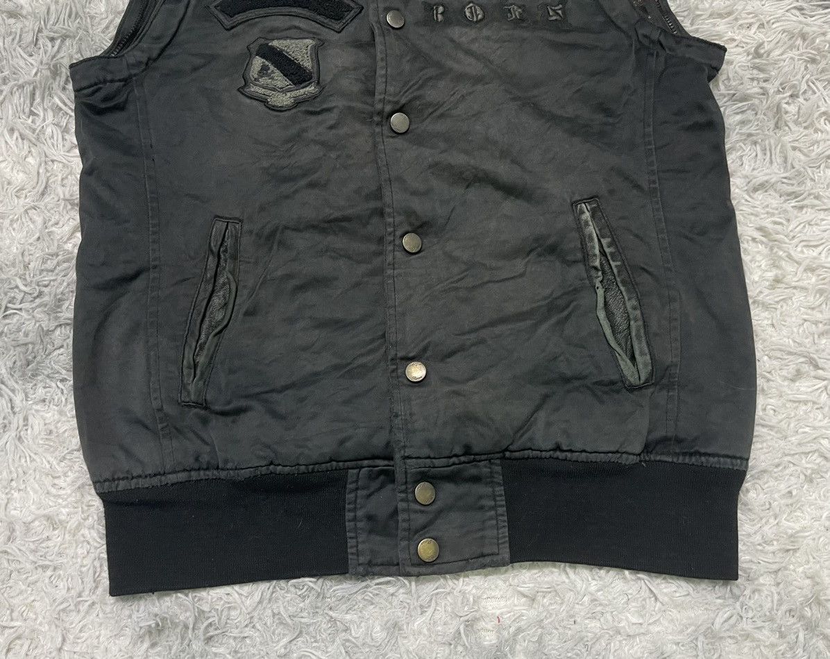 If Six Was Nine 2000s ROEN LEATHER 2 WAY JACKET EMBROIDERED LOGO DISTRESSED Size US S / EU 44-46 / 1 - 6 Thumbnail