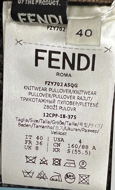 Fendi Fendi Brown Crew Neck Short Sleeve KnitK12 Size US XXS / EU 40 - 7 Thumbnail