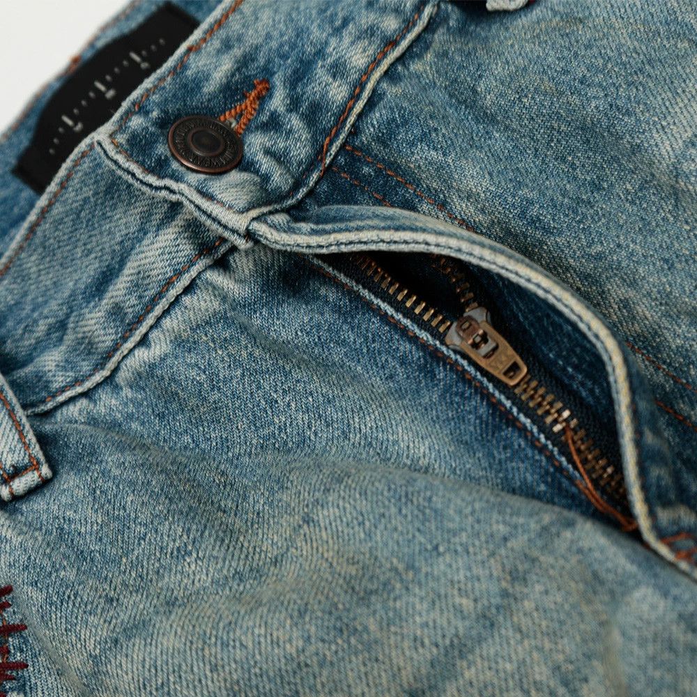 Japanese Brand × Jean Men's retro street distressed washed gradient ripped jeans Size US 32 / EU 48 - 3 Thumbnail