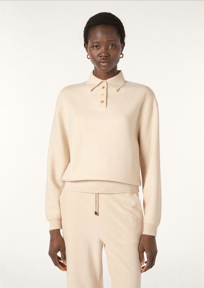 Loro Piana o1srvl11e0725 FAO2744 Polo Sweater in Light Pink Size L / US 10 / IT 46 - 2 Thumbnail