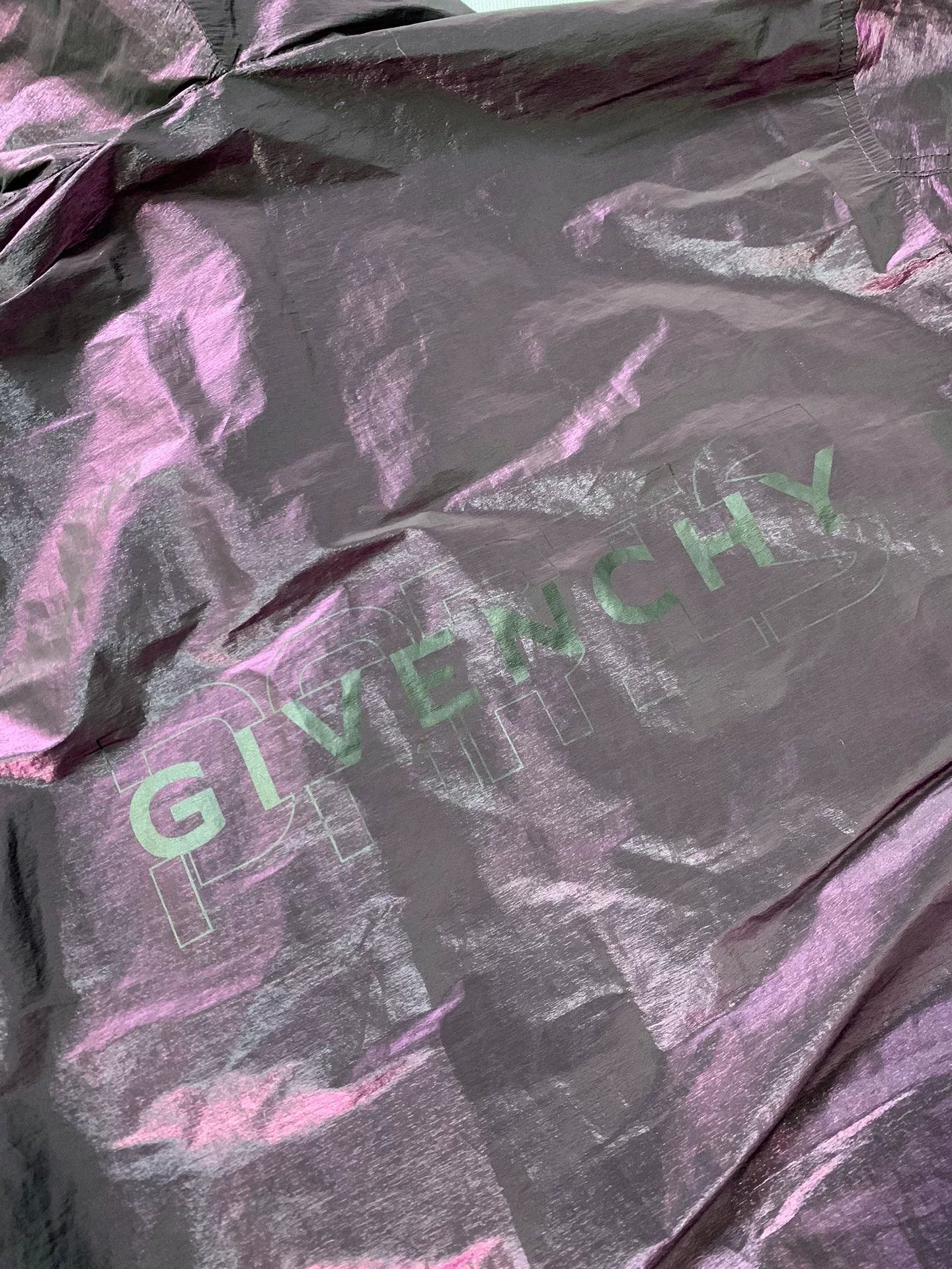 Givenchy Givenchy Purple Metallic Reflective Hooded Jacket Size US S / EU 44-46 / 1 - 1 Thumbnail