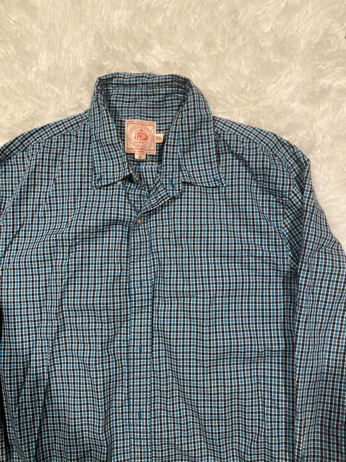 J. Press J. PRESS Mens Size XL Blue Gingham Check Button Down Sport Size US XL / EU 56 / 4 - 3 Thumbnail
