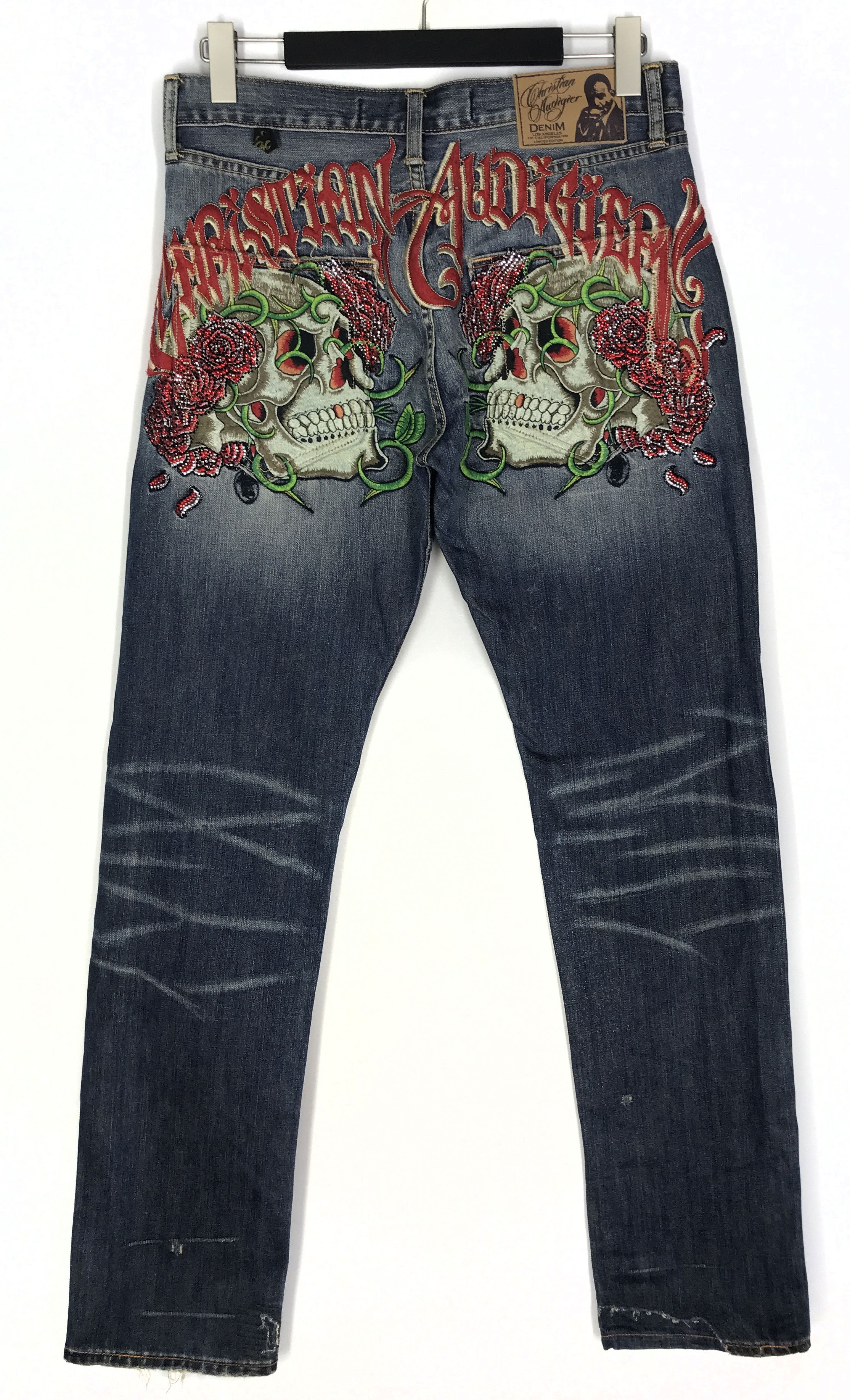 Deals Ed Hardy Vintage Denim Jeans by Christian Audigier Blue Men Size 36 x 32