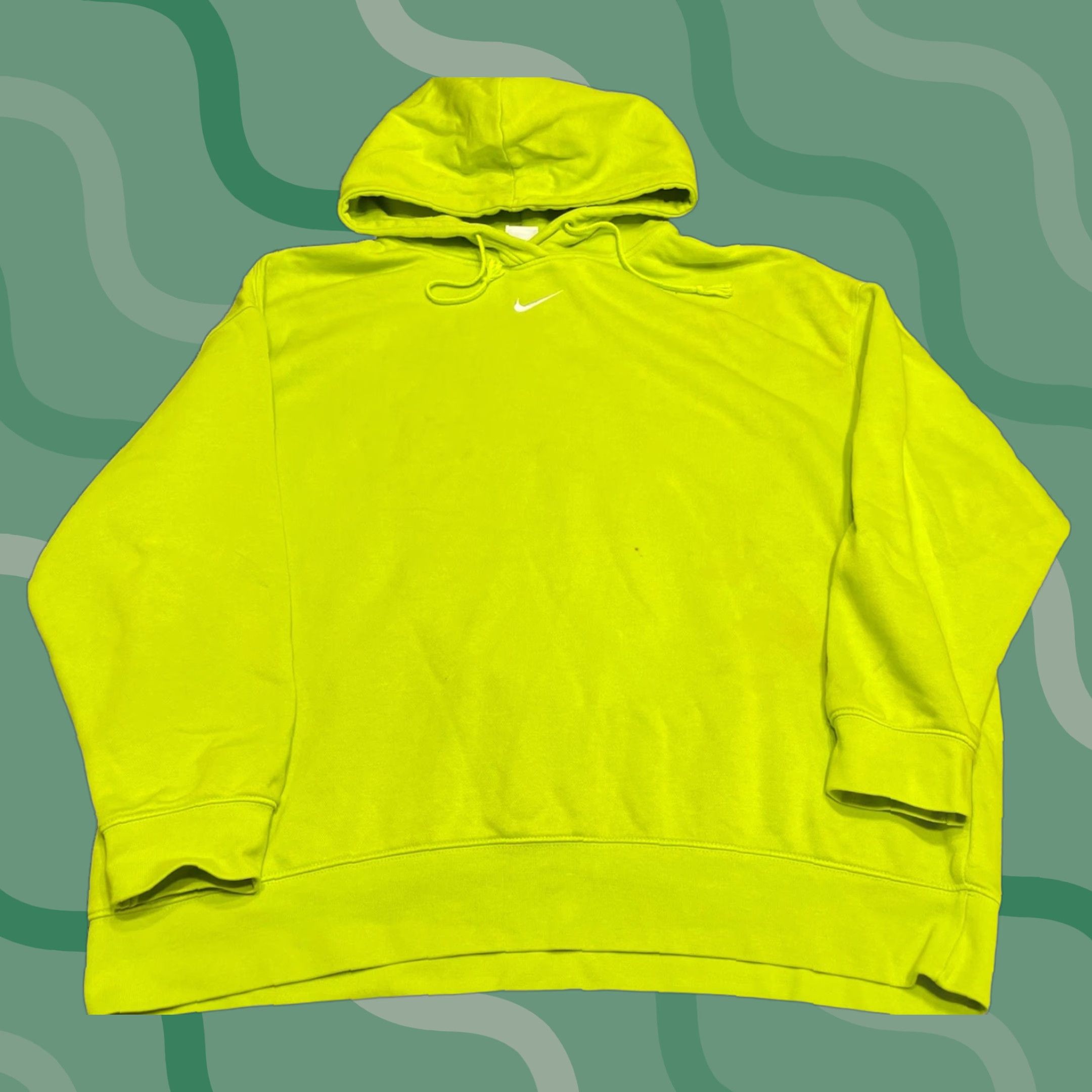Nike VINTAGE Nike Men's Hoodie Center Swoosh Pullover Sweater Green XL Hoodie Mens Retro USA - Size US XL / EU 56 / 4 - 1 Thumbnail