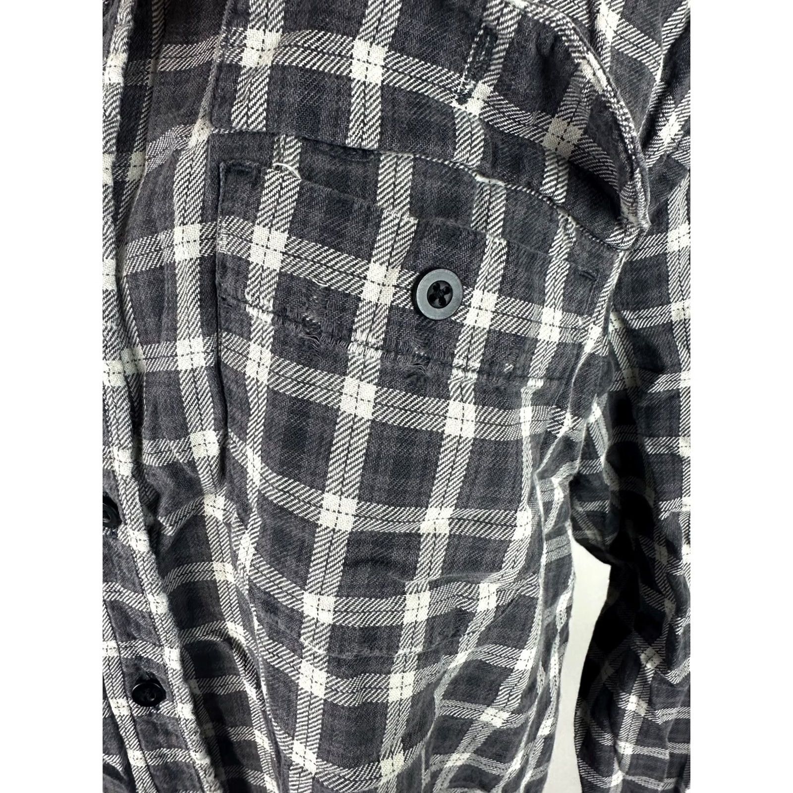 Lands' End VINTAGE Lands' End Shirt Womens M Gray Plaid Button-Up 90s Casual Womens Size M / US 6-8 / IT 42-44 - 6 Thumbnail
