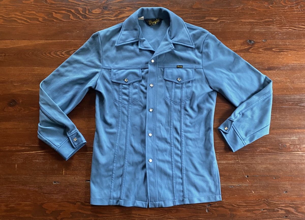 Wrangler Vintage 70’s Wrangler Blue Pearl Snap Button Up Size US M / EU 48-50 / 2 - 2 Thumbnail