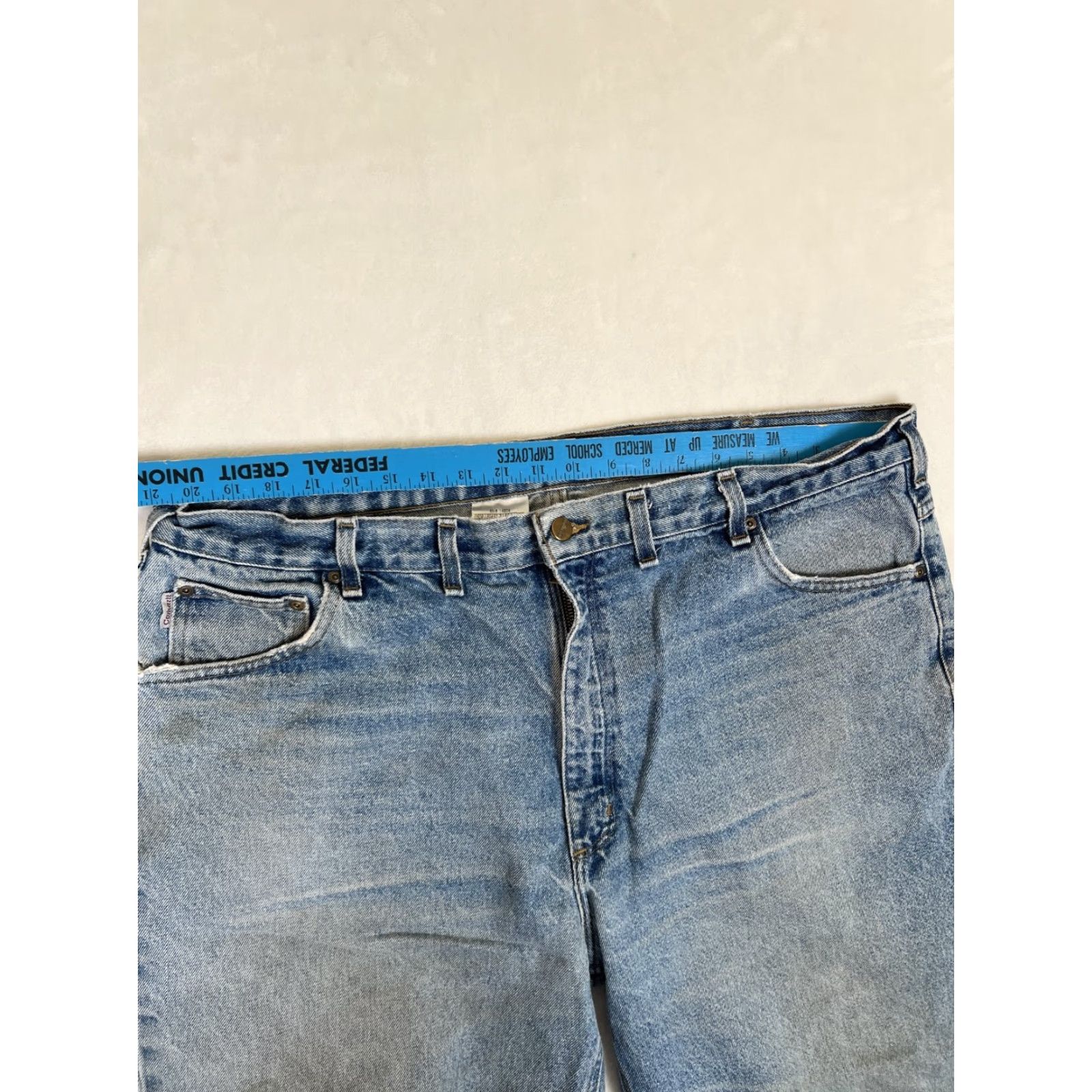 Carhartt VINTAGE Carhartt B160 DST Jeans Mens 42x30 Distressed Denim Leather Tag Workwear Size US 42 / EU 58 - 7 Thumbnail