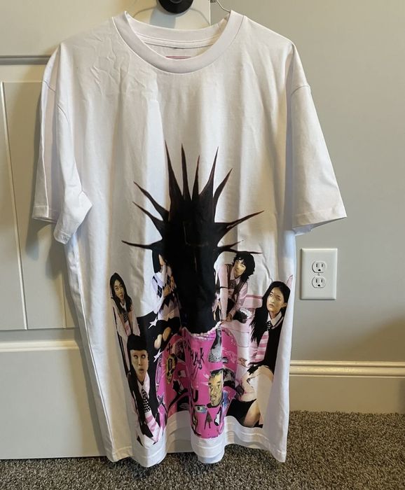 Vlone Pink Tape Tour White Tshirt in size XL