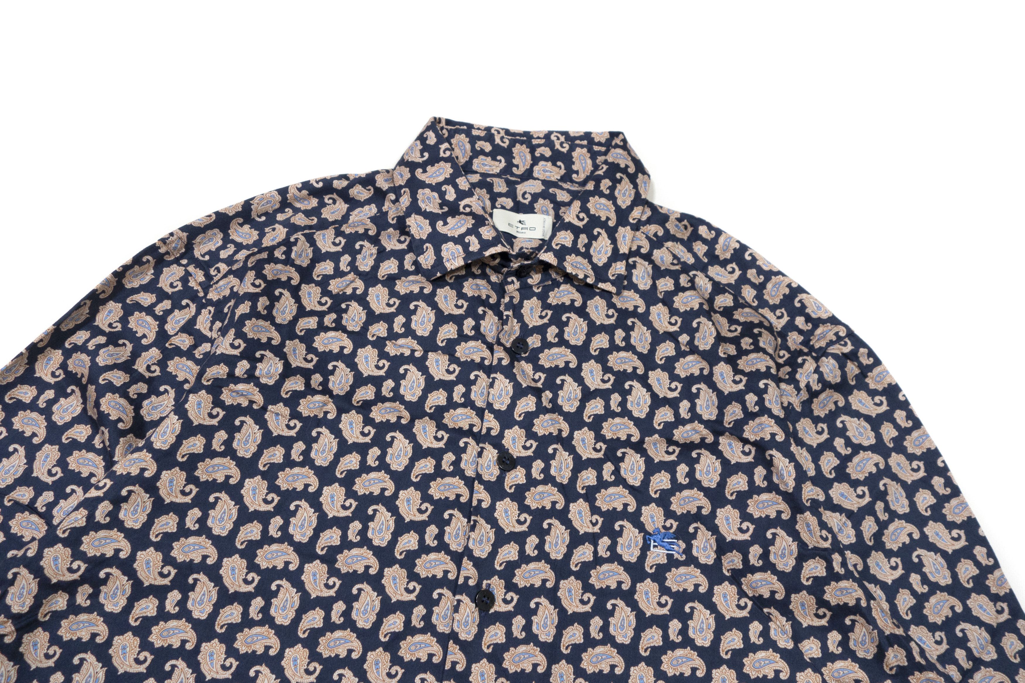 Etro Logo Paisley Dress Shirt Size US L / EU 52-54 / 3 - 3 Thumbnail