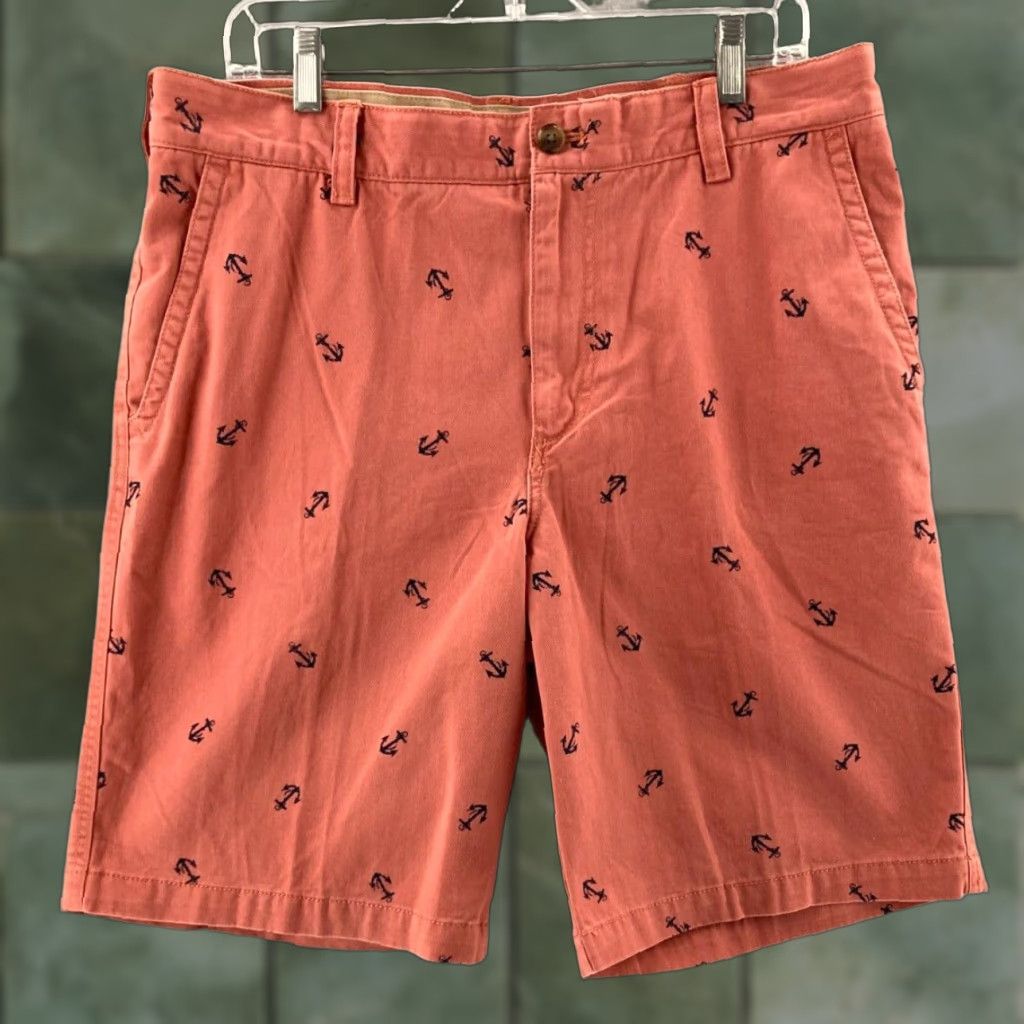 Izod VINTAGE IZOD Shorts Mens 34 Mauve Pink Anchors Print Chinos Preppy Size US 34 / EU 50 - 1 Thumbnail