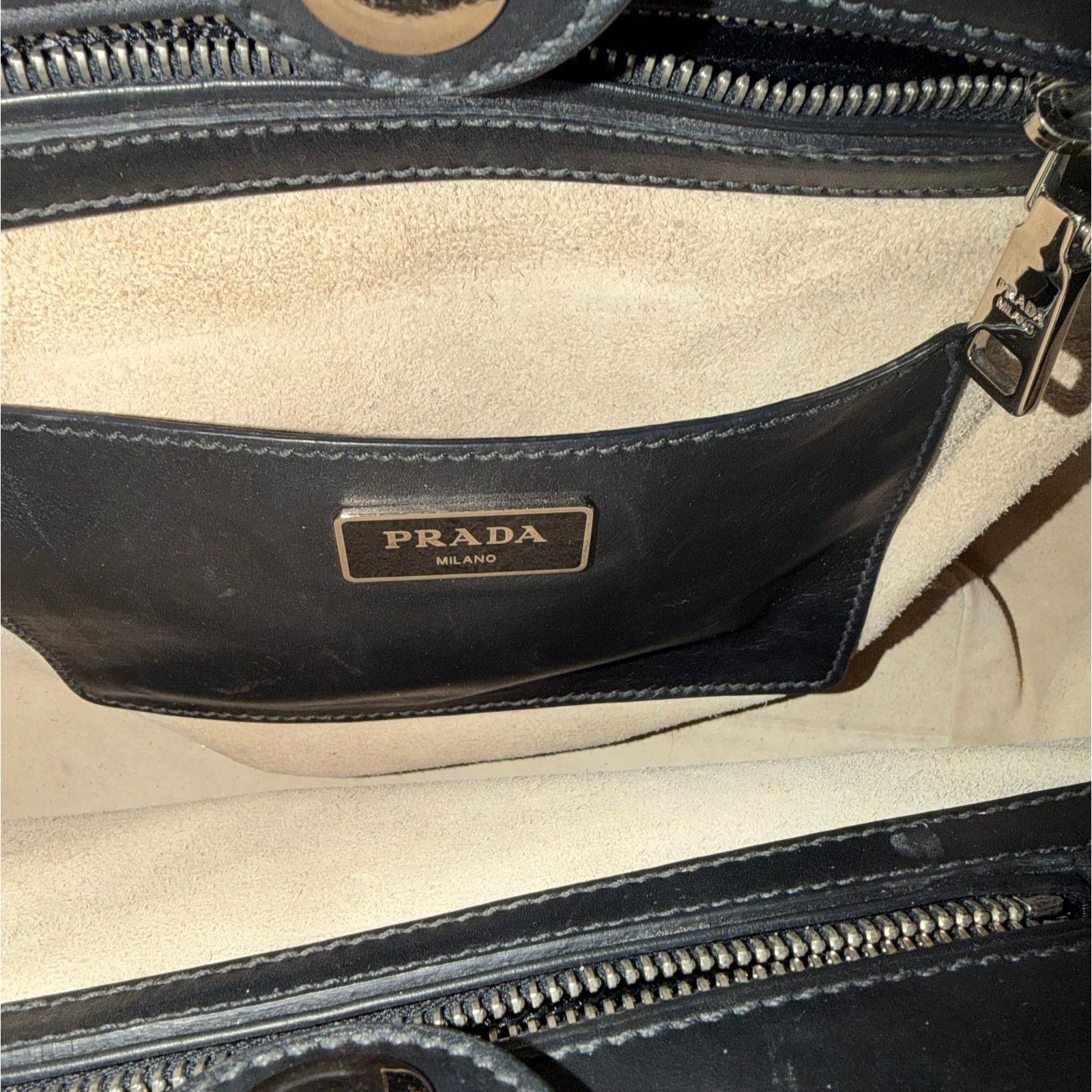 Prada Prada Galleria Medium Satchel Tote Bag Black Double Zip Size ONE SIZE - 8 Thumbnail