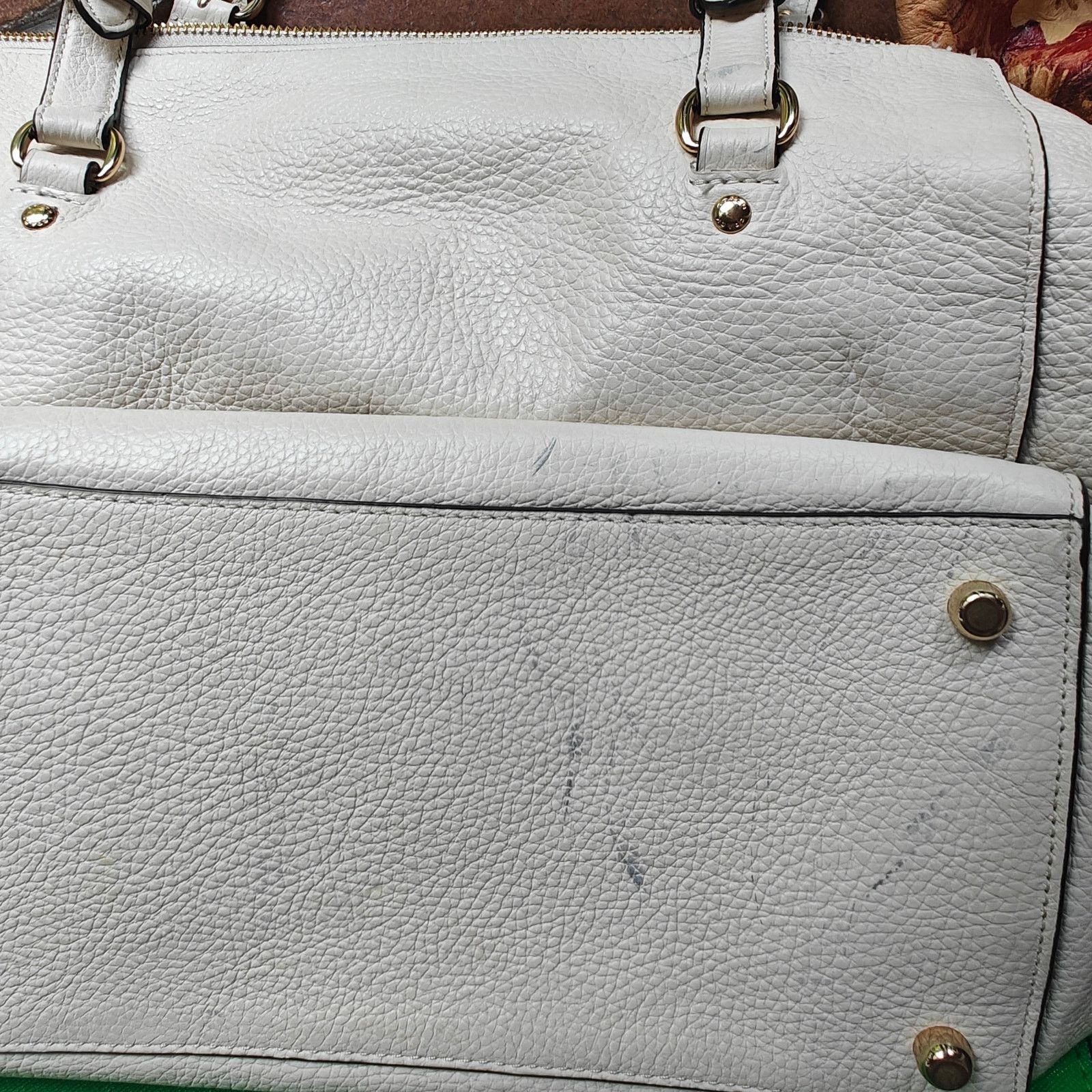 Coach Coach Pebbled Leather Zip-Top Tote –Off-White, Gold Hardware Size ONE SIZE - 7 Thumbnail