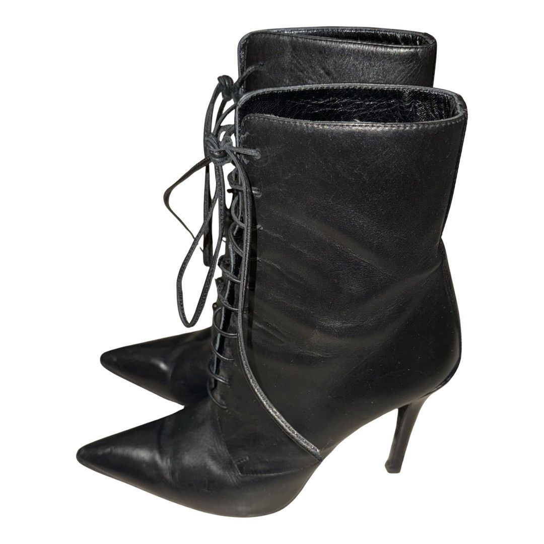 Yang Li Yang Li Black Lace Up Ankle Boots Size US 6 / IT 36 - 3 Thumbnail