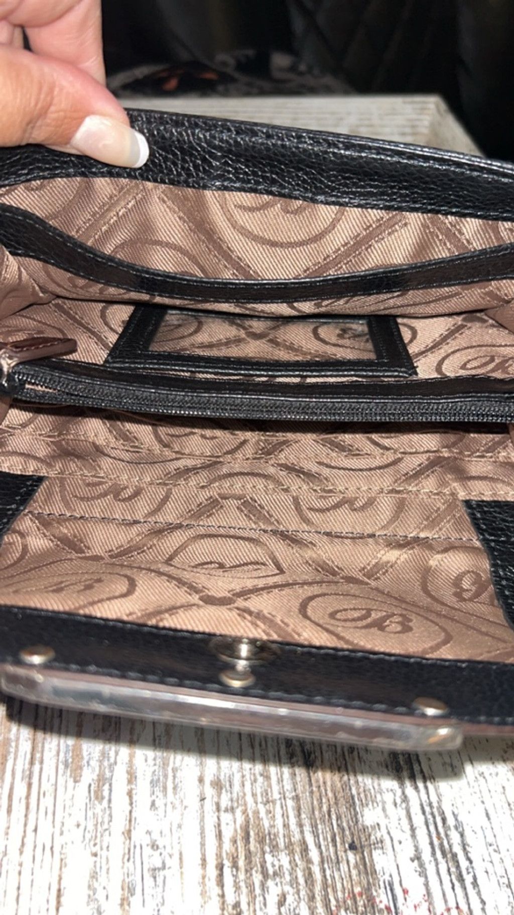 Brighton Women's Brighton Black Brown Croc Embossed Crossbody Bag One Size ONE SIZE - 7 Thumbnail