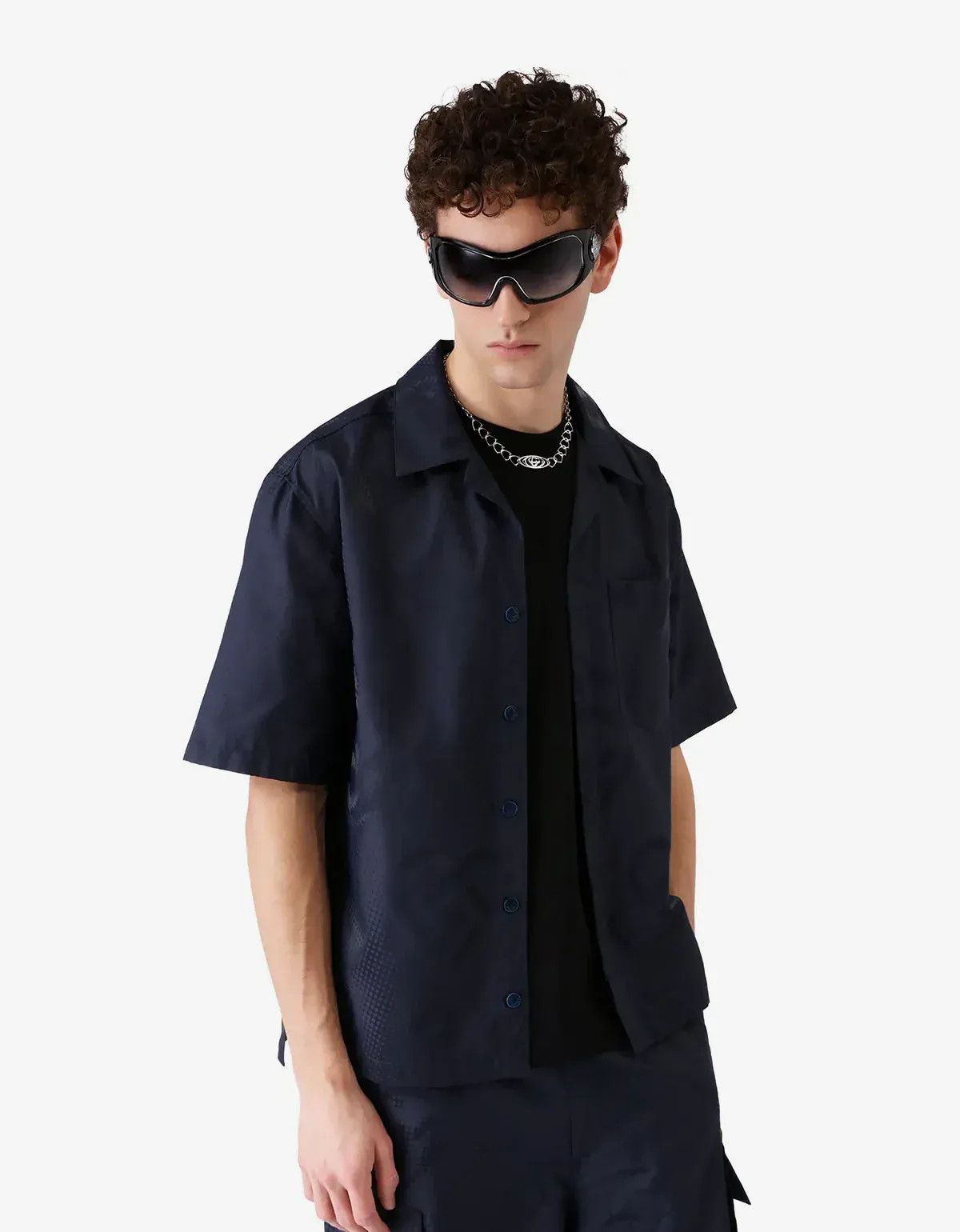 Casablanca Casablanca Blue Half Tone Monogram Short Sleeve Shirt Size US S / EU 44-46 / 1 - 2 Thumbnail