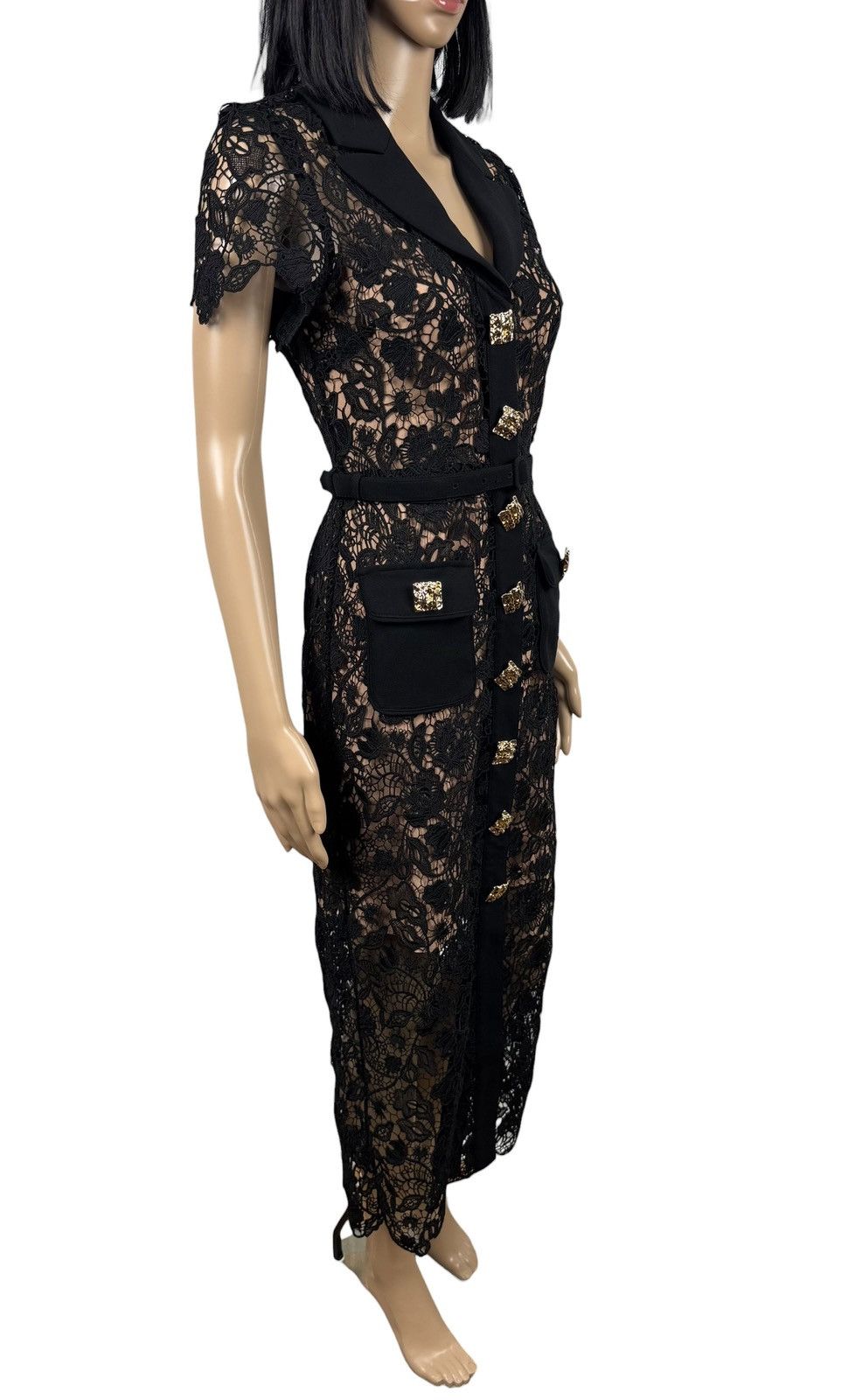Self-Portrait Self-Portrait Magnolia Lace Dress Maxi Button Up size UK8 Size S / US 4 / IT 40 - 5 Thumbnail