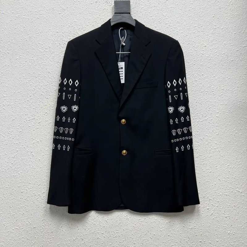Versace Black Cotton Embroidered Women's Jacket 0089