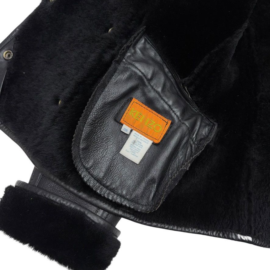 Kenzo Kenzo Black Shearling Leather Jacket Size M / US 6-8 / IT 42-44 - 21 Thumbnail