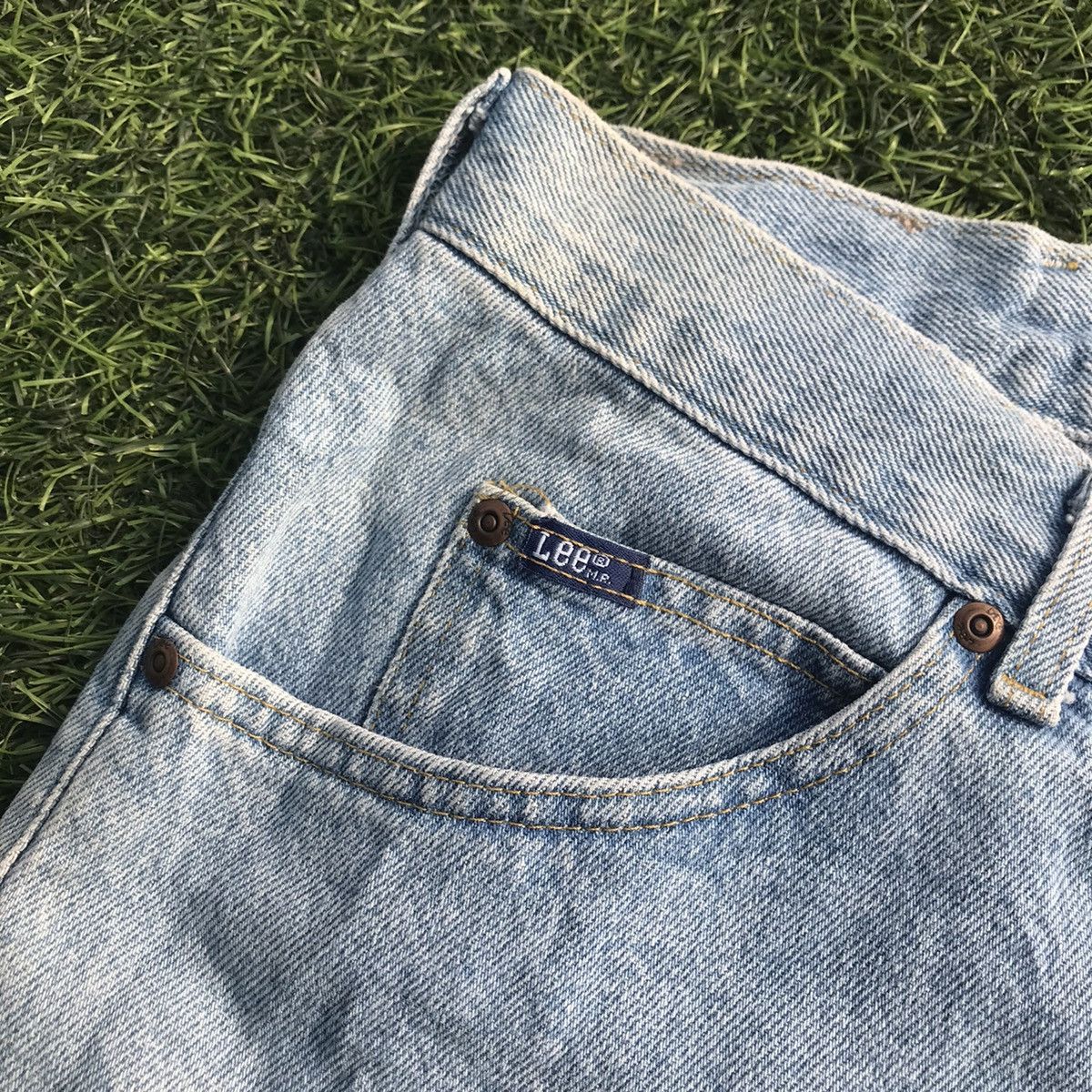 Lee × Vintage Vintage Big Size 42 Mr Lee Rider Shortpants Jeans Blue washe Size US 42 / EU 58 - 8 Thumbnail