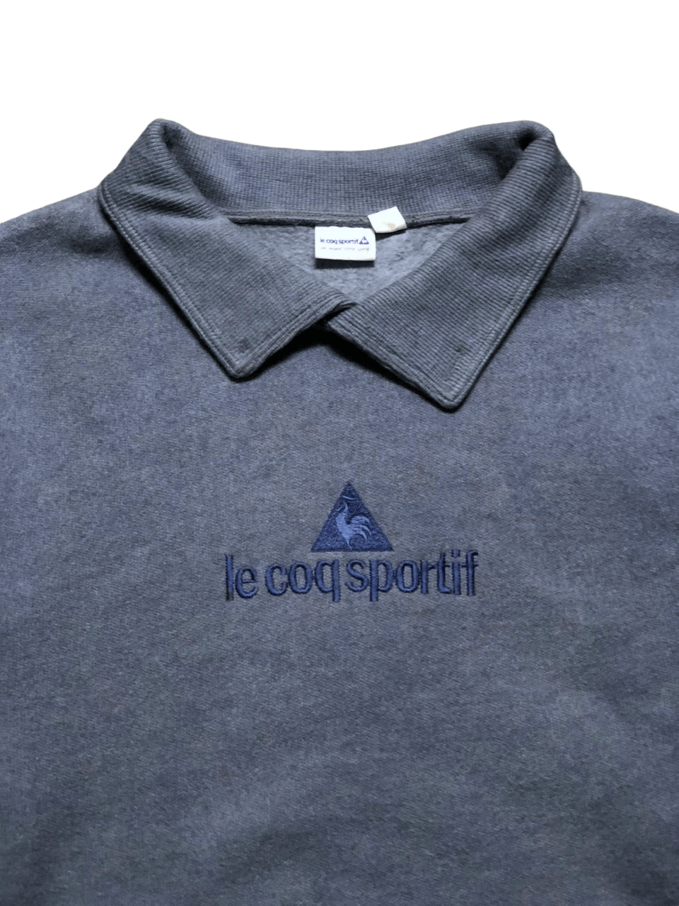 Vintage 90s Le Coq Sportif Center Logo Collar Sweatshirt