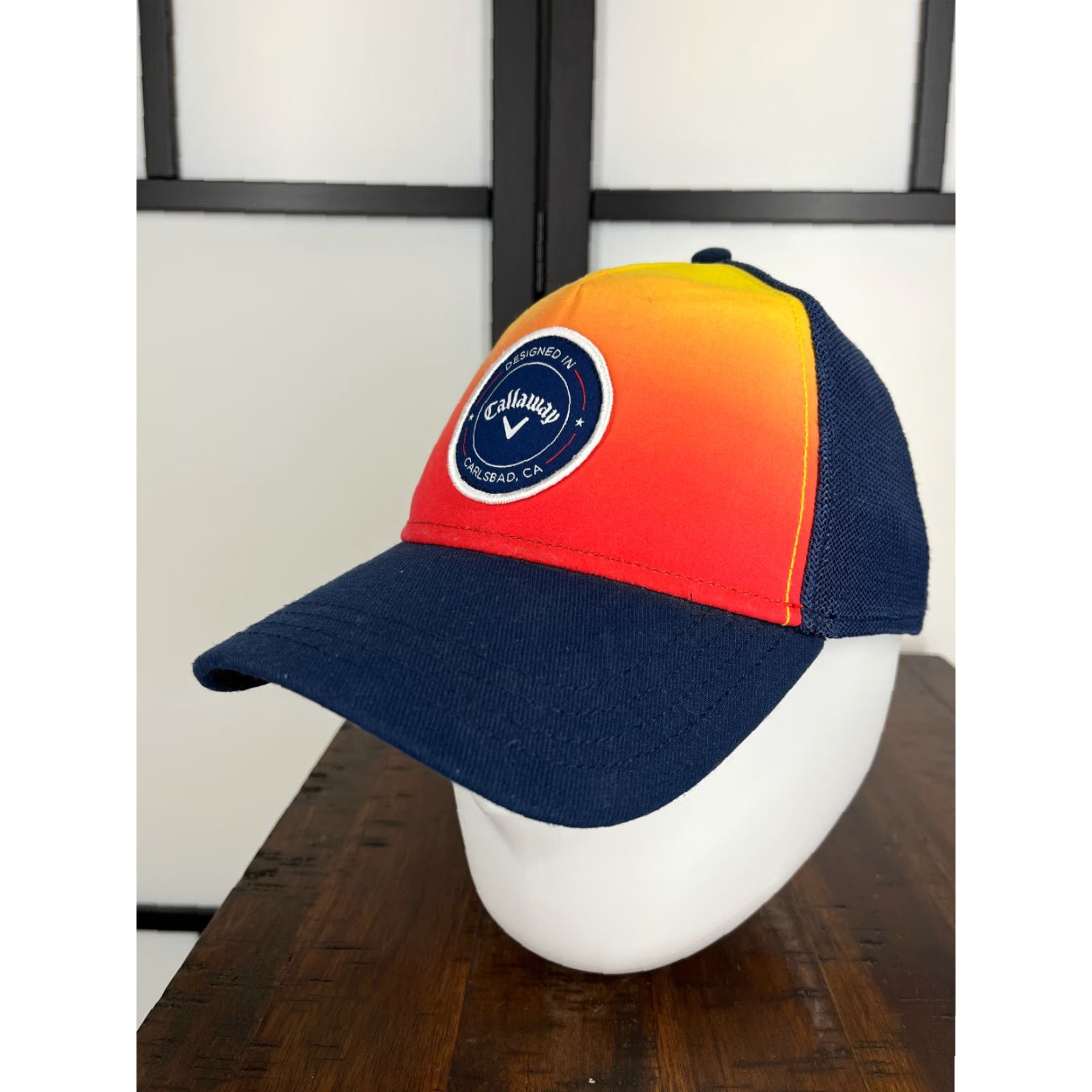 Callaway VINTAGE Callaway Hat Cap Snap Back Adult Blue Orange Carlsbad CA Polyester Blend Golfer Size ONE SIZE - 4 Thumbnail
