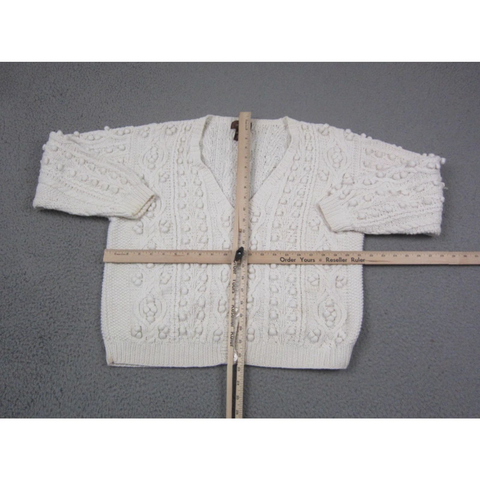 Worthington VINTAGE Worthington Cardigan Womens M Ivory Cotton Ramie Knit 90s Slim Fit Casual Sweater Dress? Size M / US 6-8 / IT 42-44 - 6 Thumbnail