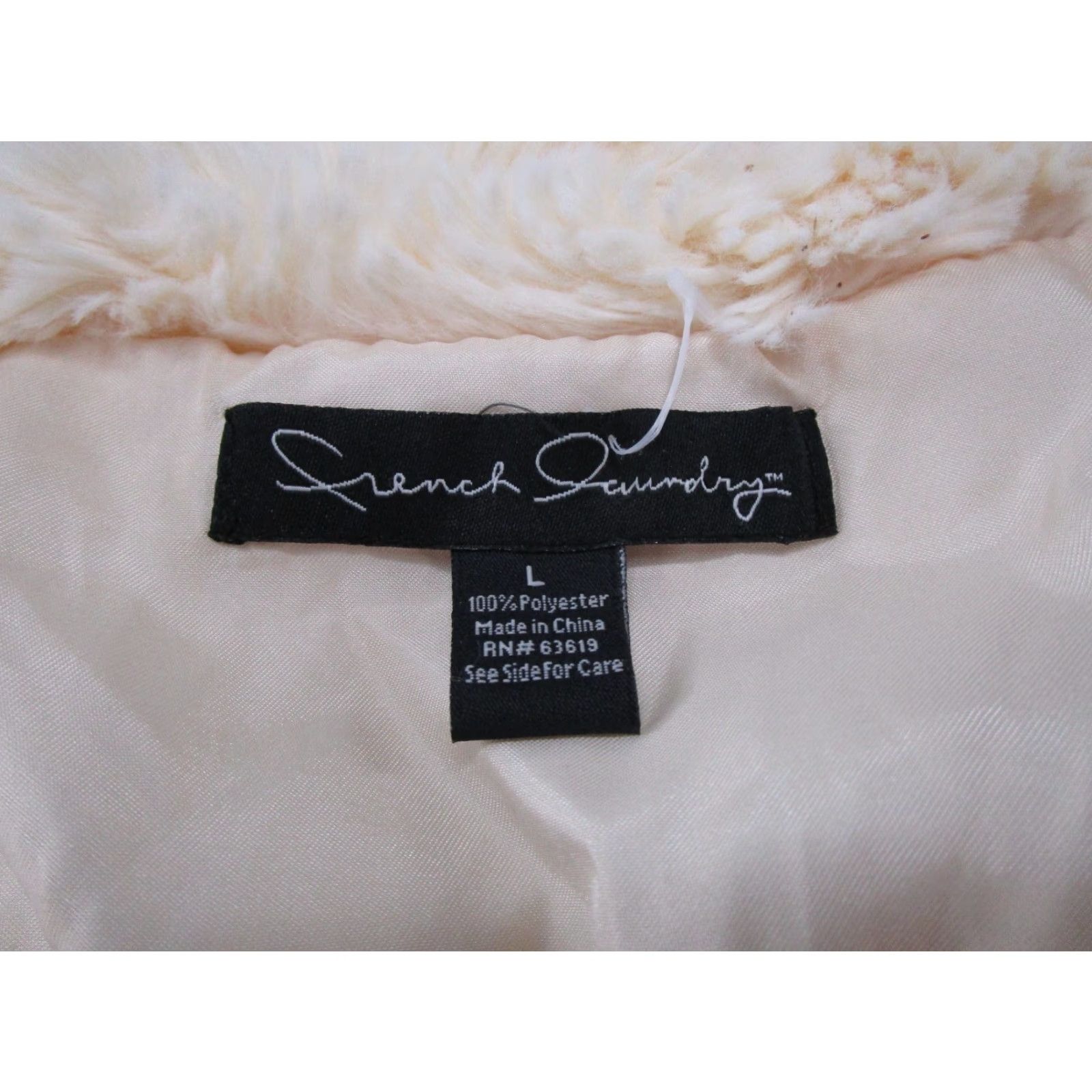 Vintage French Laundry Vest Women’s L Ivory Cream Faux Fur Pockets Open Front Size L / US 10 / IT 46 - 2 Thumbnail