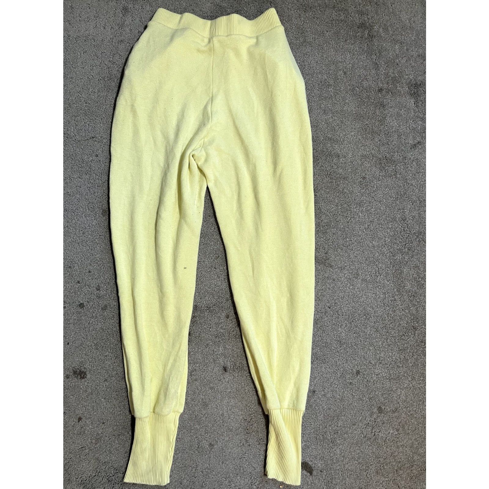 Zara Zara Jogger Pants Small Yellow Comfy Knit Pull On Casual Lounge Athleisure Size 28" / US 6 / IT 42 - 3 Thumbnail