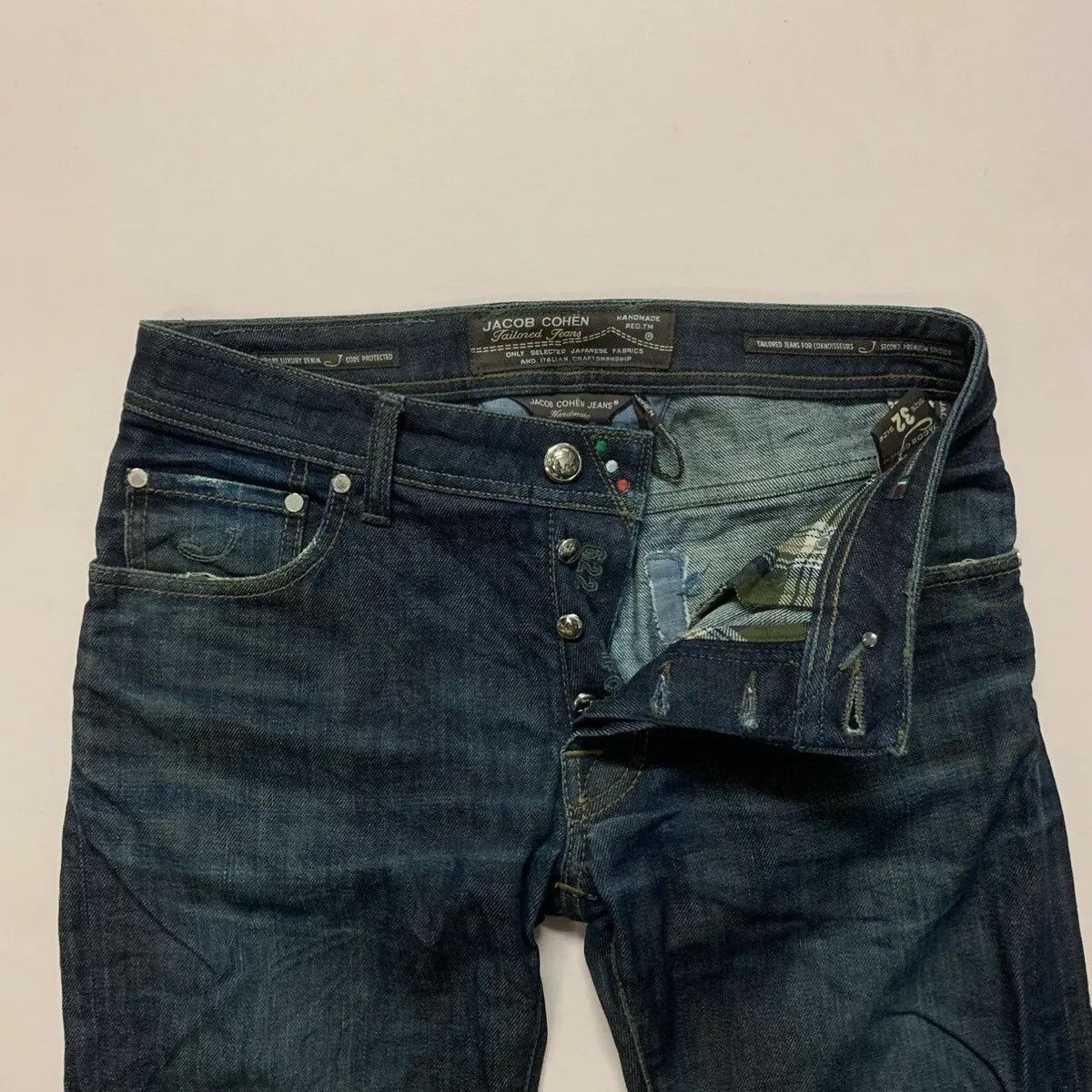 Jacob Cohen 💥RARE! Vintage Jacob Cohen Designer Denim Pants Made Italy Size US 31 - 4 Thumbnail