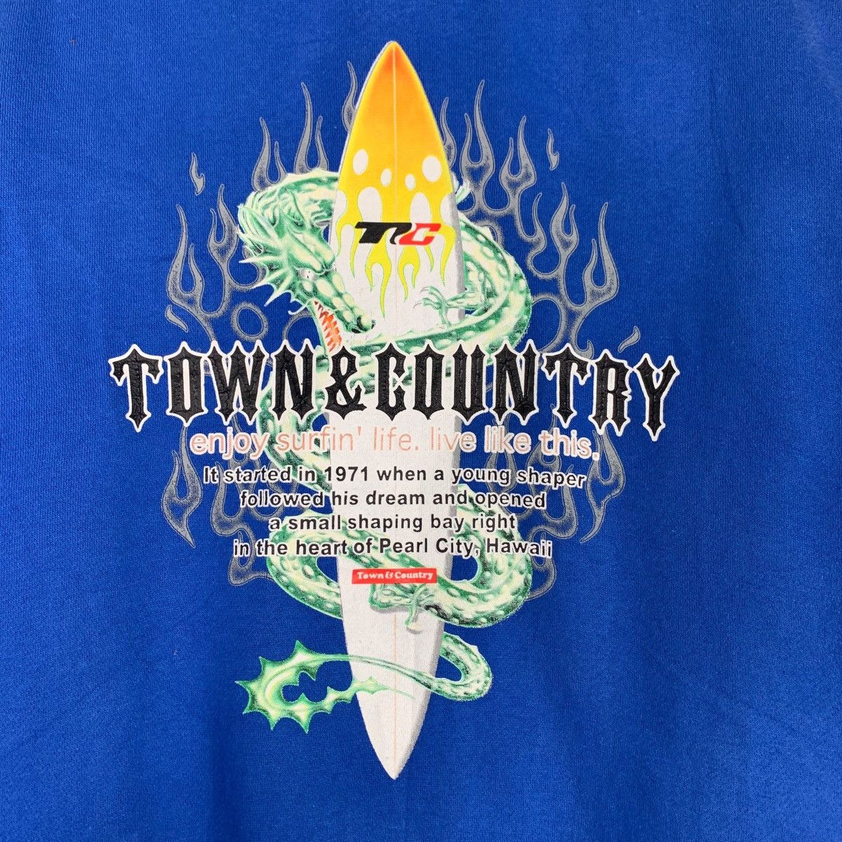 Japanese Brand TOWN & COUNTY Surfboard Wear Big Logo Sweatshirts #0718-C33 Size US L / EU 52-54 / 3 - 11 Thumbnail