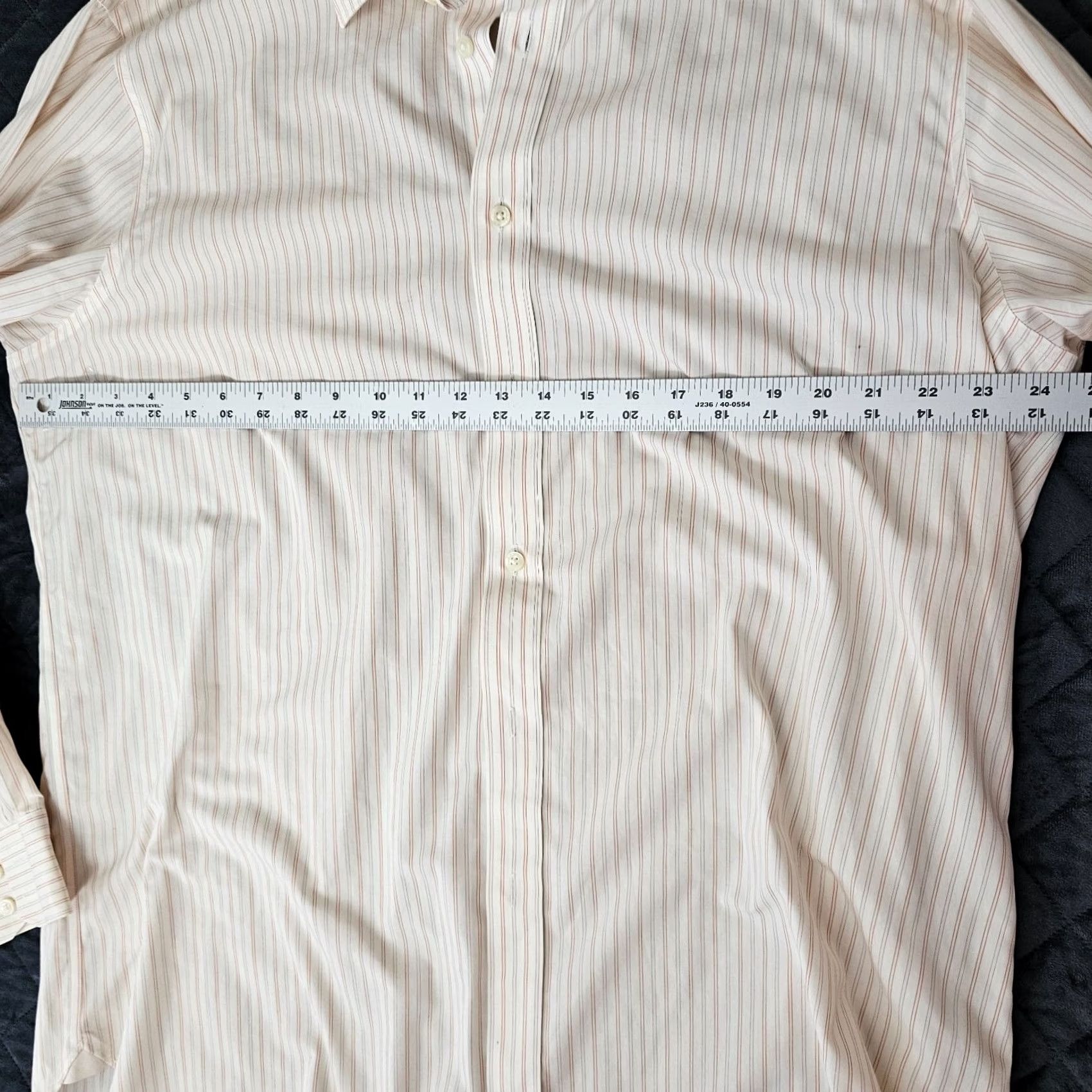Vintage Black Brown 1826 Dress Shirt Striped Non Iron 17.5 36/37 White 100% Cotton Classic Mens Long Sleeve Button Collar Barrel Cuff Size 48R - 5 Thumbnail