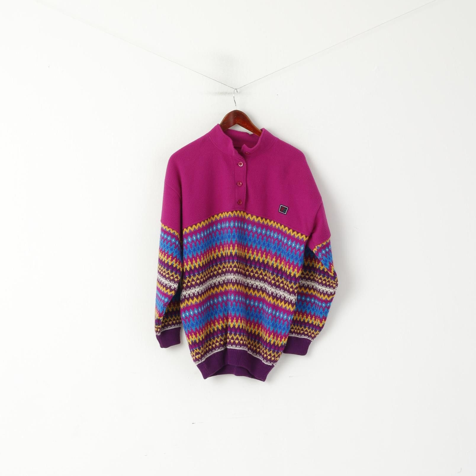 Vintage HC Women L Fleece Top Vintage Purple Nordic 2821 Size L / US 10 / IT 46 - 1 Thumbnail