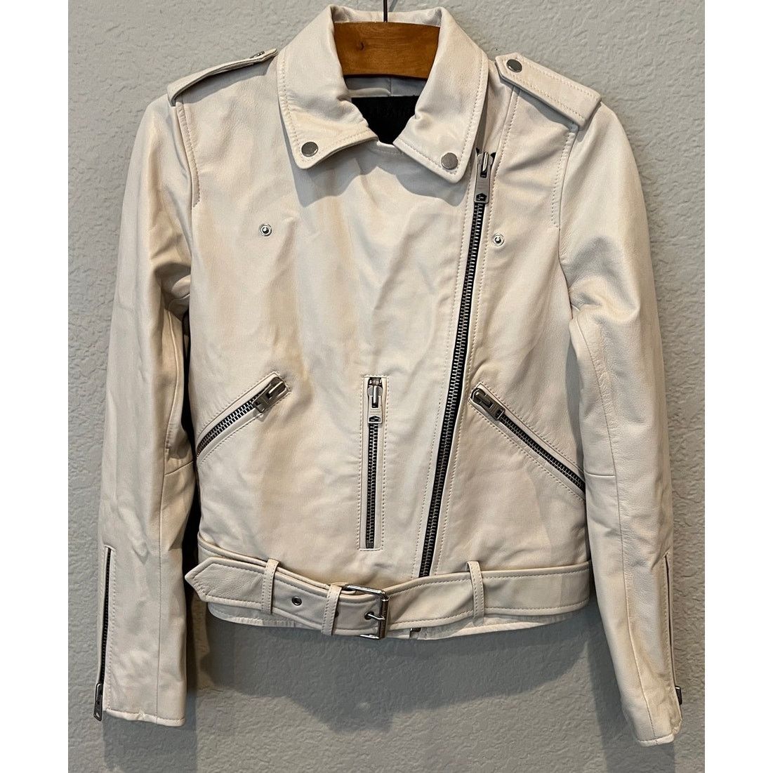 Allsaints AllSaints Belfern Leather Biker Jacket Size US/4 Size S / US 4 / IT 40 - 9 Thumbnail