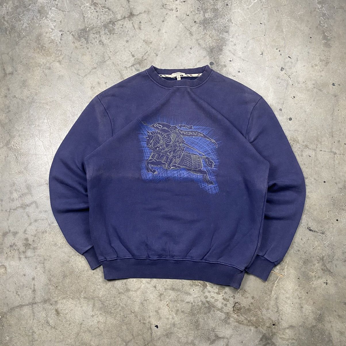 Designer × Vintage Vintage Burberry Prorsom Big Logo Boxy Crewneck Size US XL / EU 56 / 4 - 1 Thumbnail