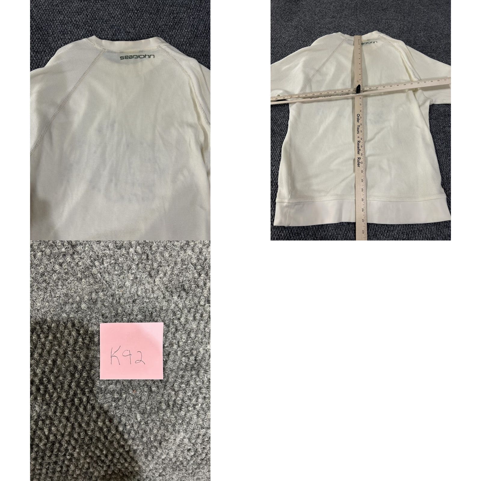 Sean John Sean John Shirt Mens L White Waffle Knit Long Sleeve Lion Graphic Thermal Size US L / EU 52-54 / 3 - 8 Thumbnail