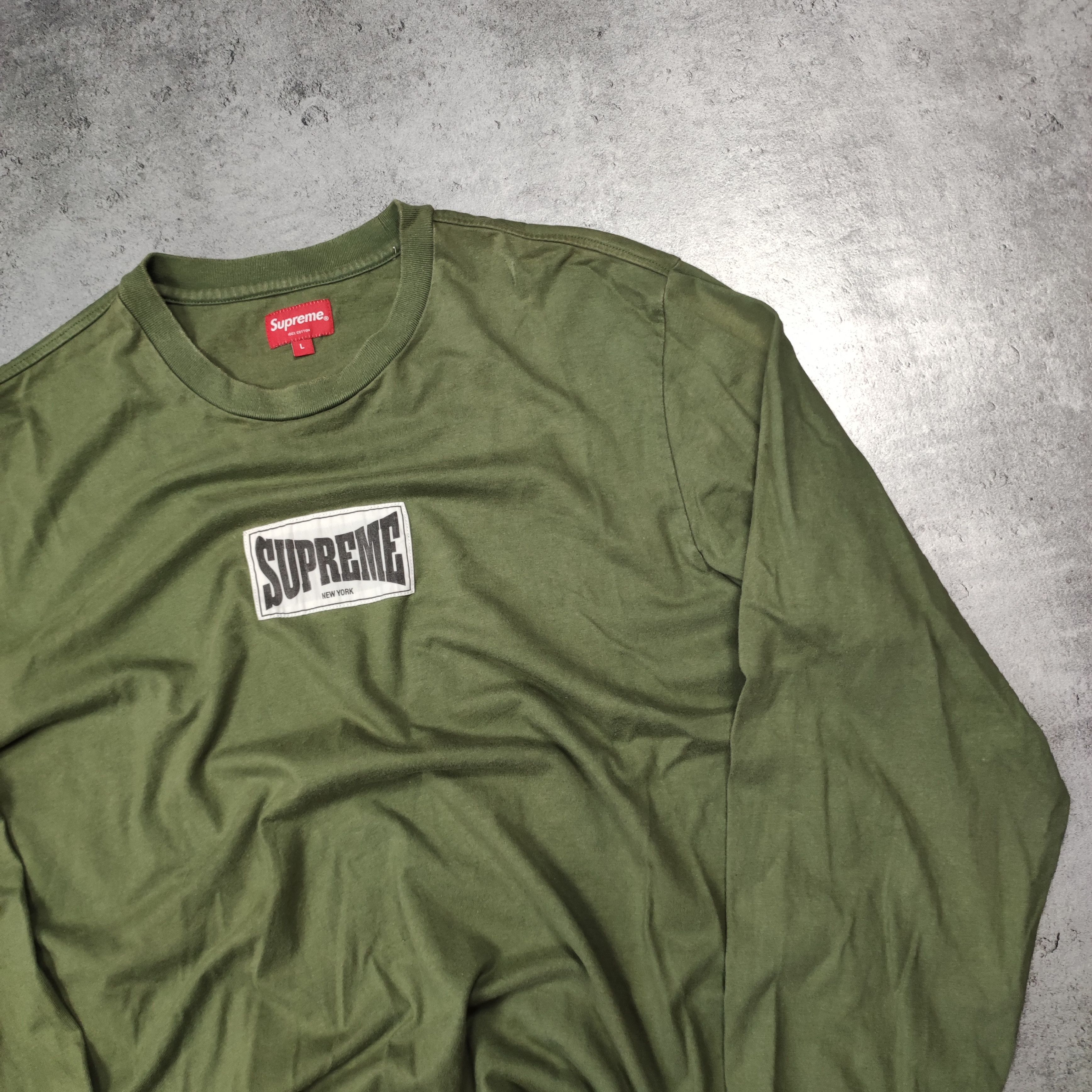 Supreme RARE Streetwear Supreme New York Patch Khaki Longsleeve Size US L / EU 52-54 / 3 - 3 Thumbnail