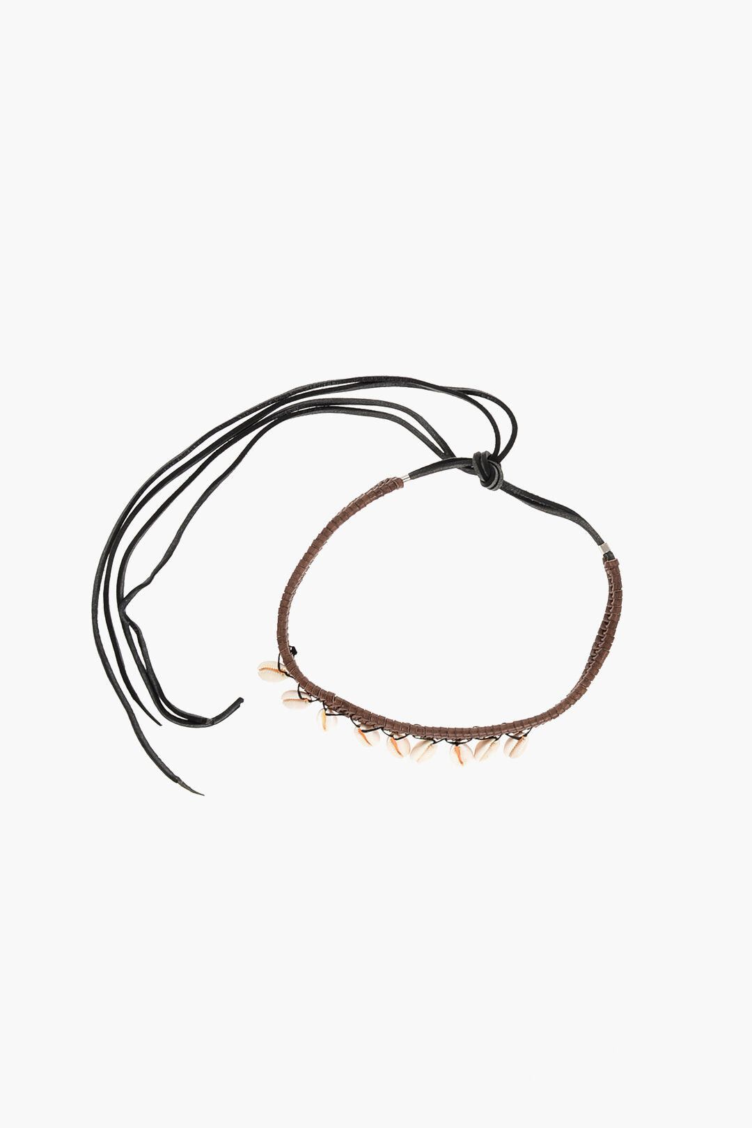 Dsquared2 Braided Leather Necklace ALOHA SPRINT embellished with Shells Size ONE SIZE - 1 Thumbnail
