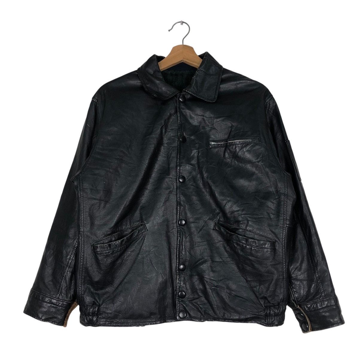 Japanese Brand 📌Vintage Biker Cafe Racer Leather Jacket Japan Issey Miyake Size US M / EU 48-50 / 2 - 2 Thumbnail