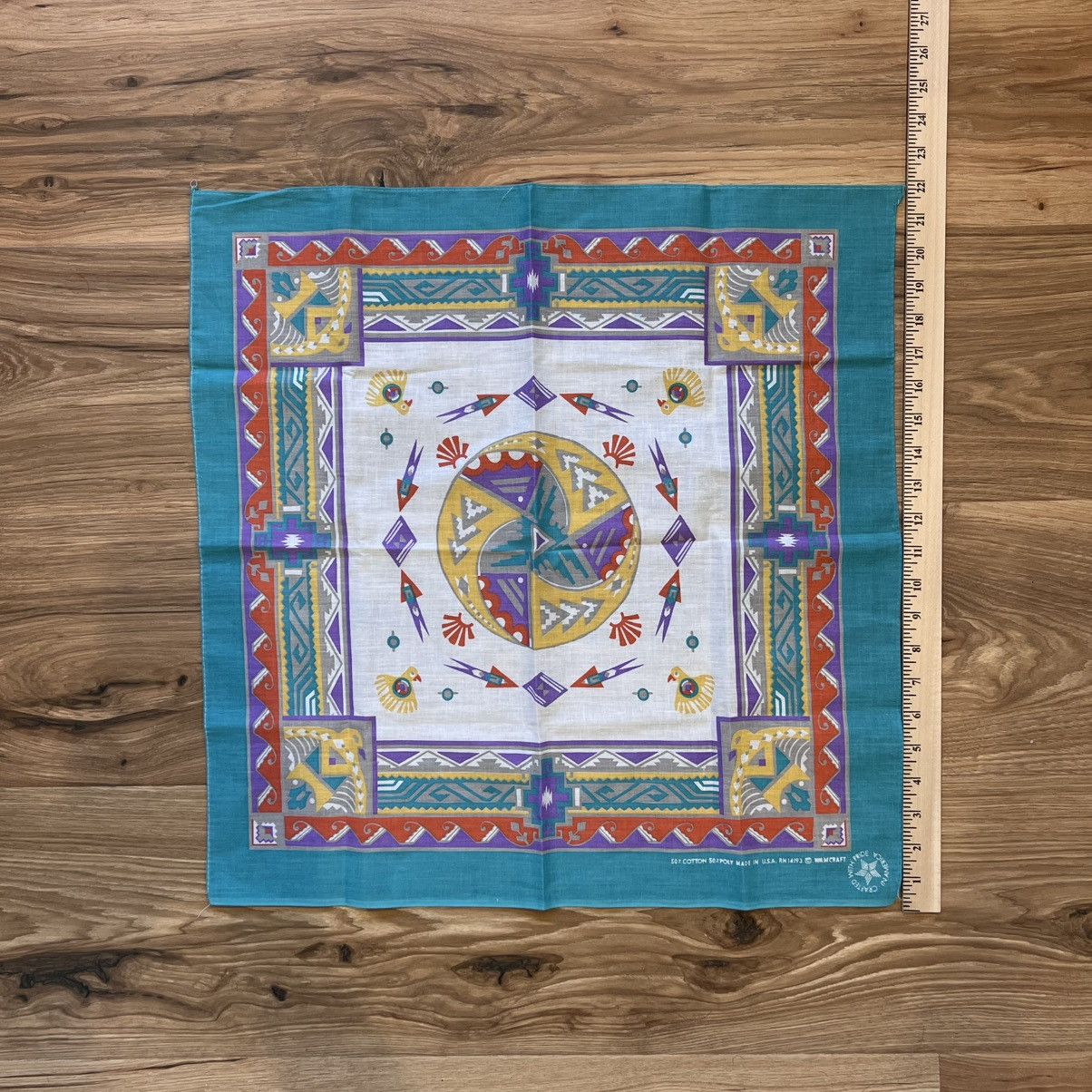 Other Vintage Native American Turquoise Handkerchief 22x21 Size ONE SIZE - 5 Thumbnail