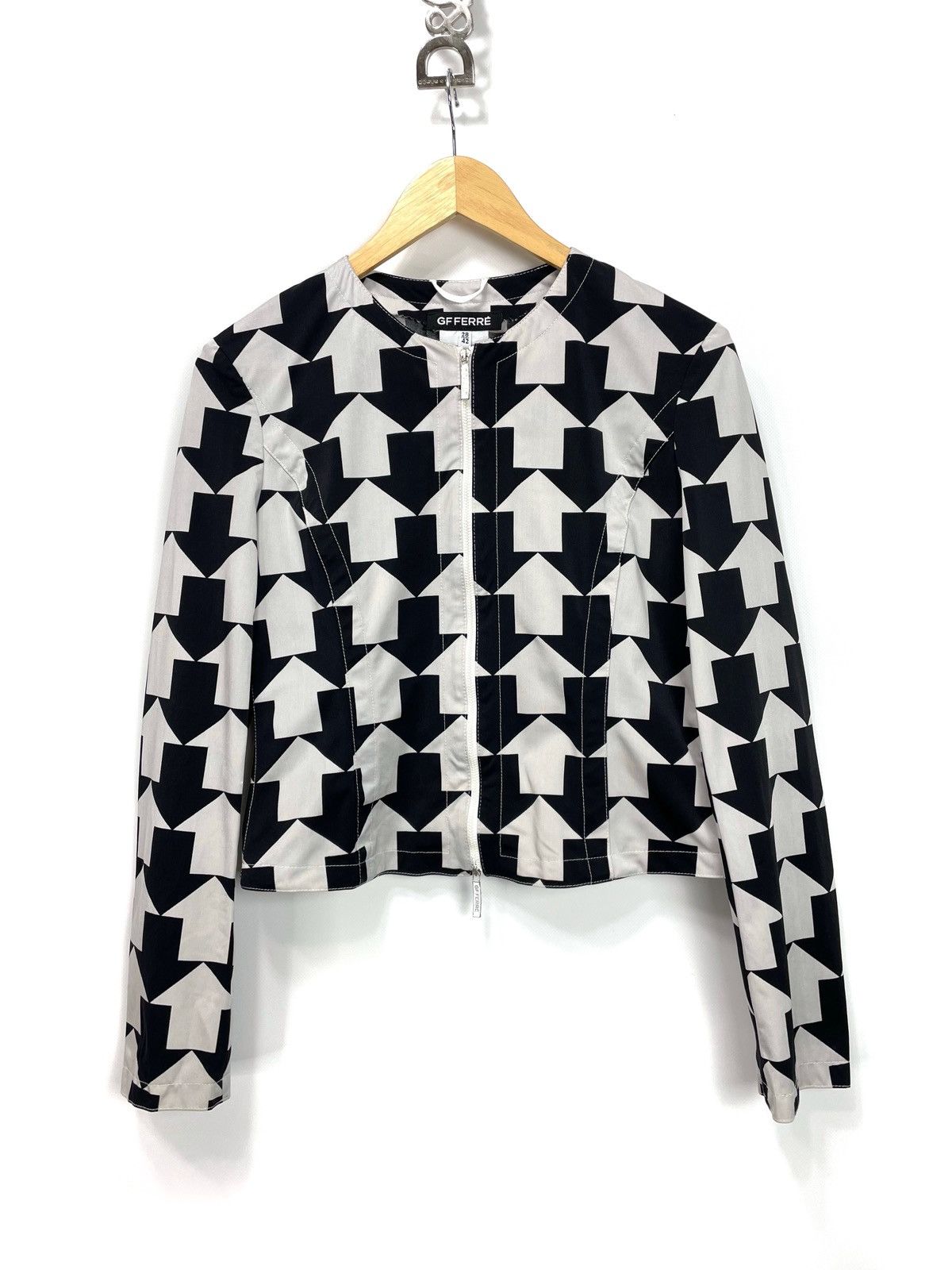 Gianfranco Ferre Gianfranco Ferré – GF Ferré Vintage Geometric Zip Jacket Size M / US 6-8 / IT 42-44 - 1 Thumbnail