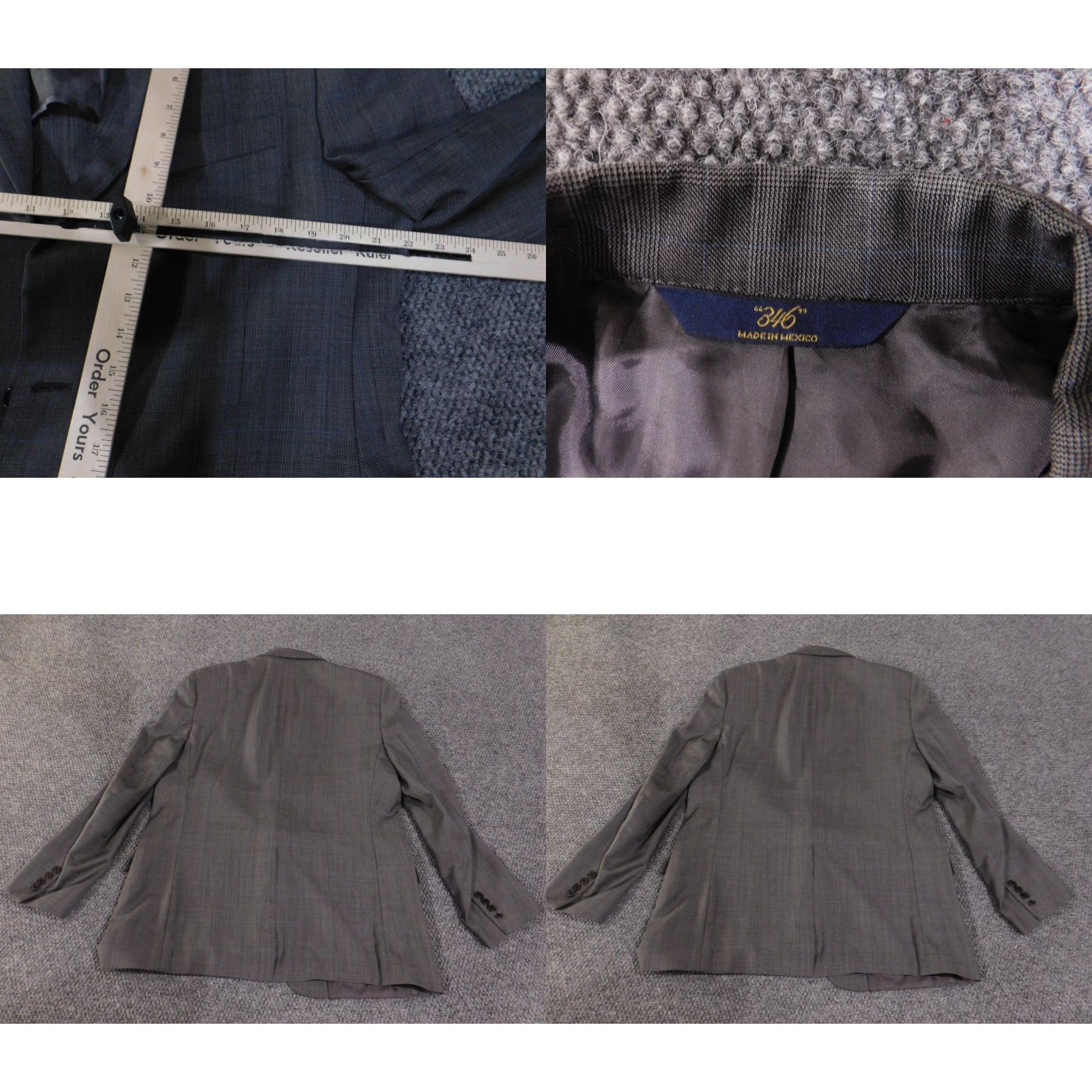 Brooks Brothers VINTAGE Brooks Brothers 346 Sport Coat Mens 41 Gray Plaid Two Button Blazer Suit Jacket Size 42R - 8 Thumbnail