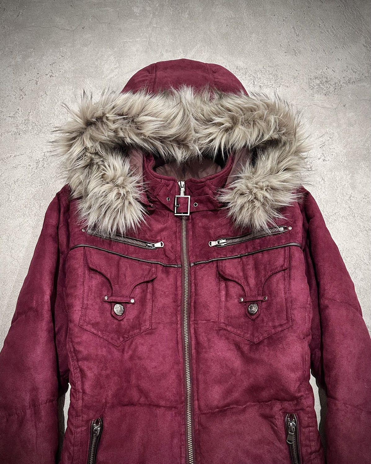 Japanese Brand Encorehour Fur Hood Riders Padded Jacket Vkei Lgb Style Size US XL / EU 56 / 4 - 2 Thumbnail