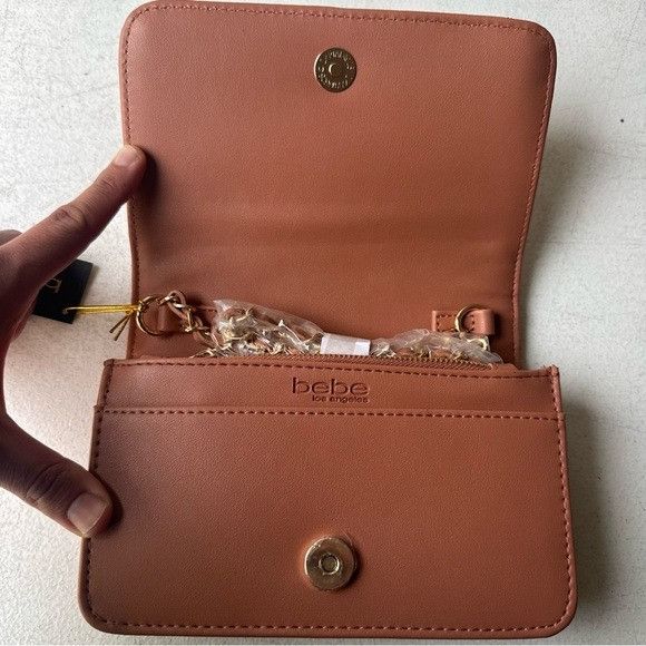 Bebe NWT BEBE SOPHIA CROSSBODY BAG SMALL DARK BLUSH Size ONE SIZE - 8 Thumbnail
