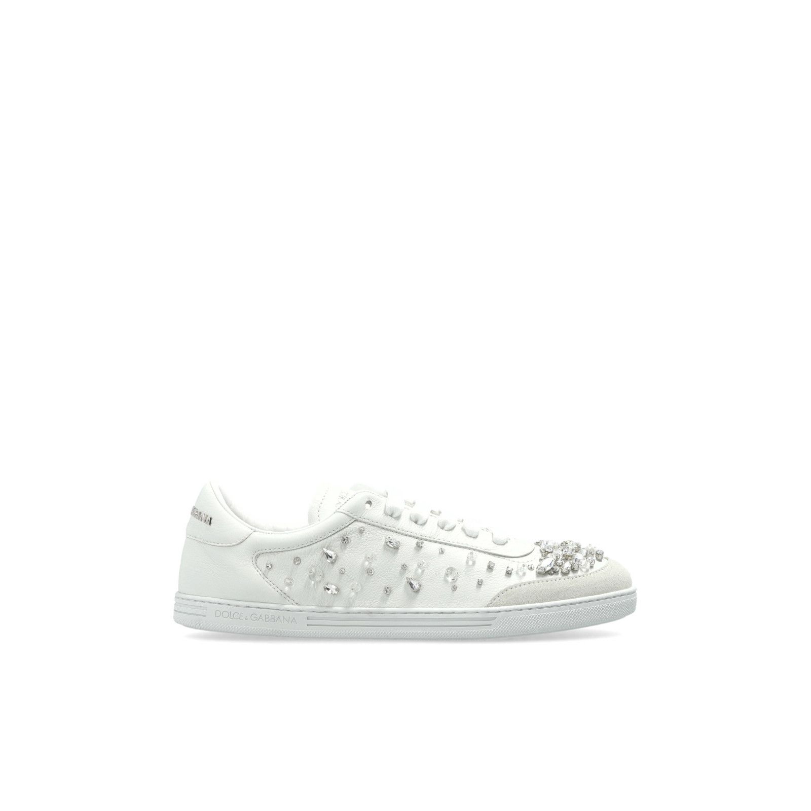 DOLCE&GABBANA Crystal Jewel White Sports Sneakers New & Auth